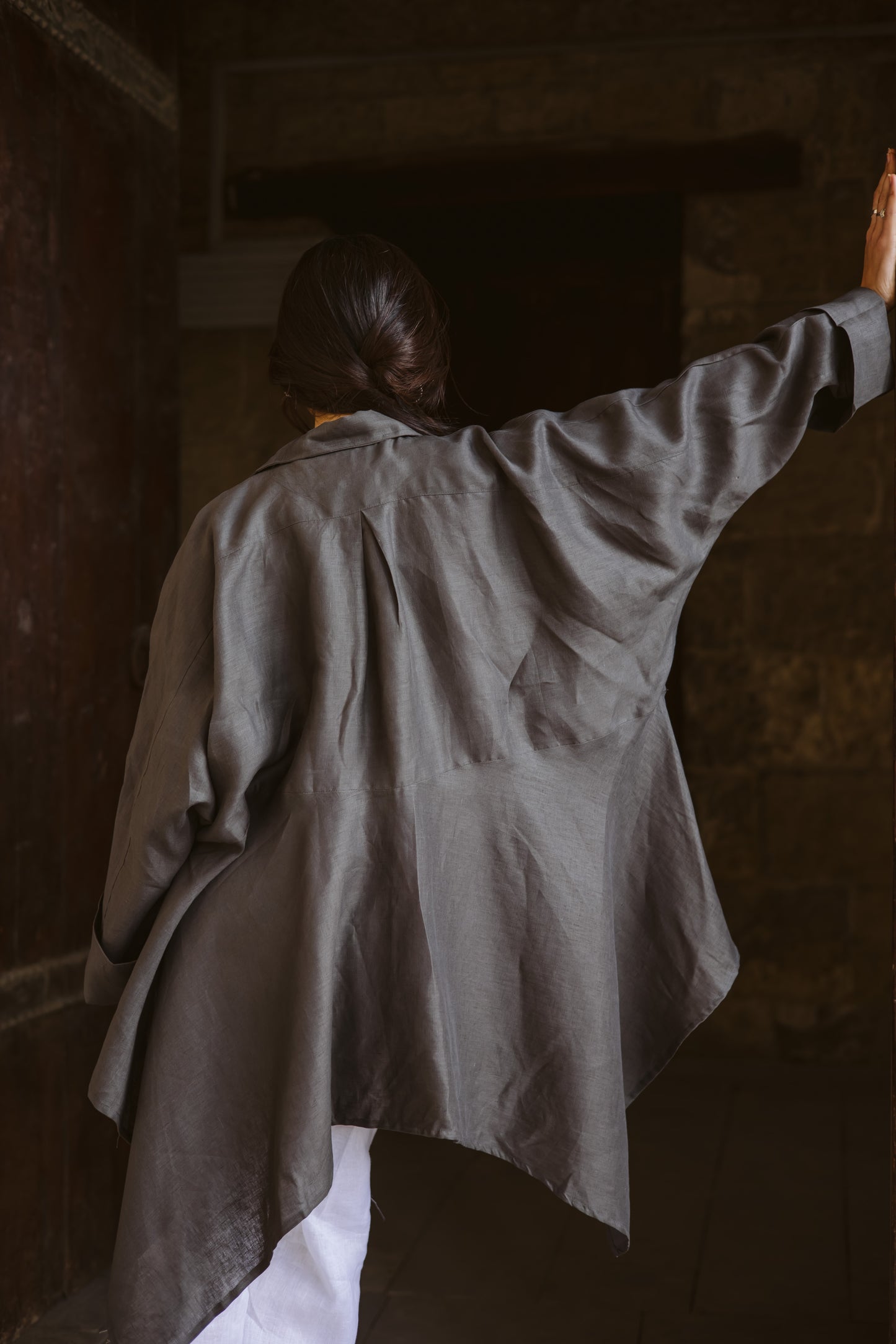 High-low Shirt In dark Griesh