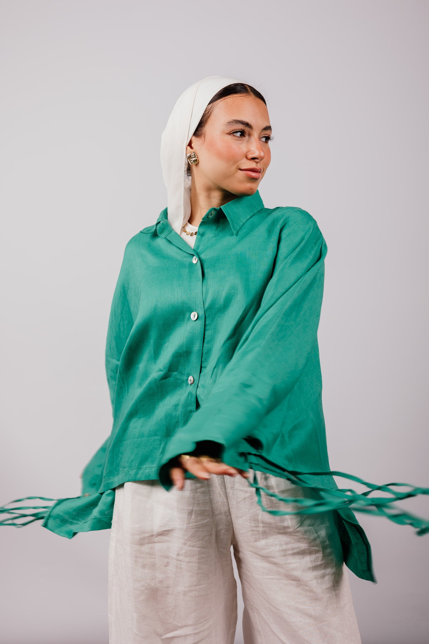 Fringes Shirt In Green