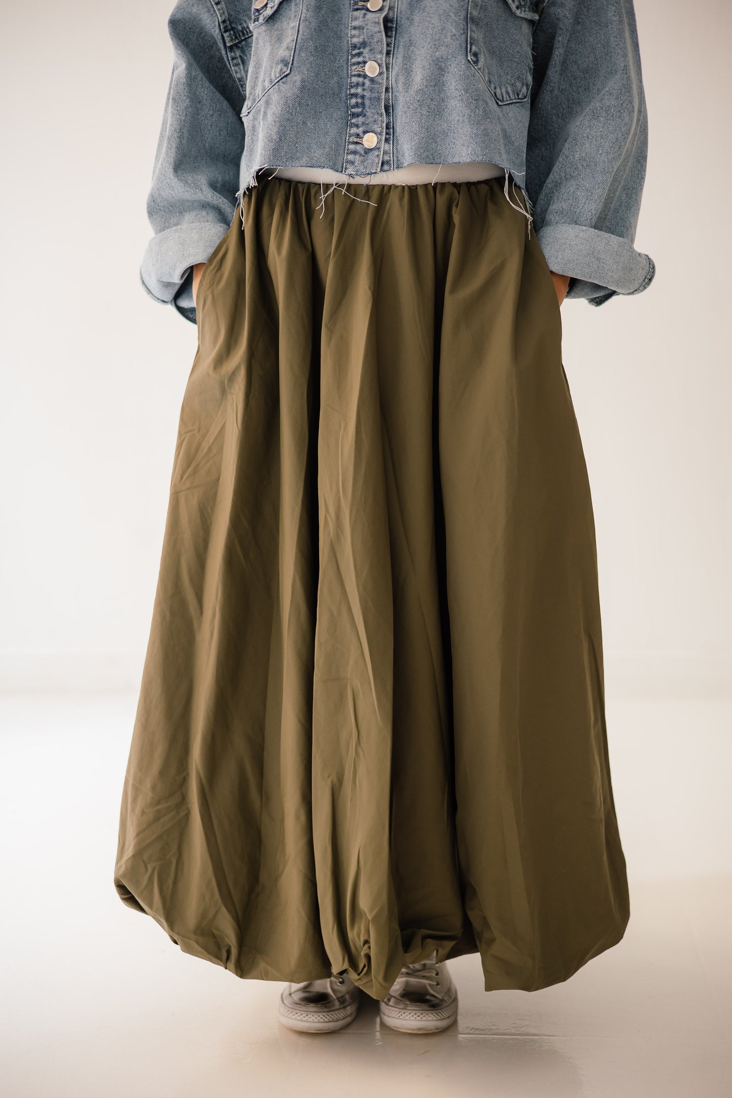 Balloon Skirt In Olive