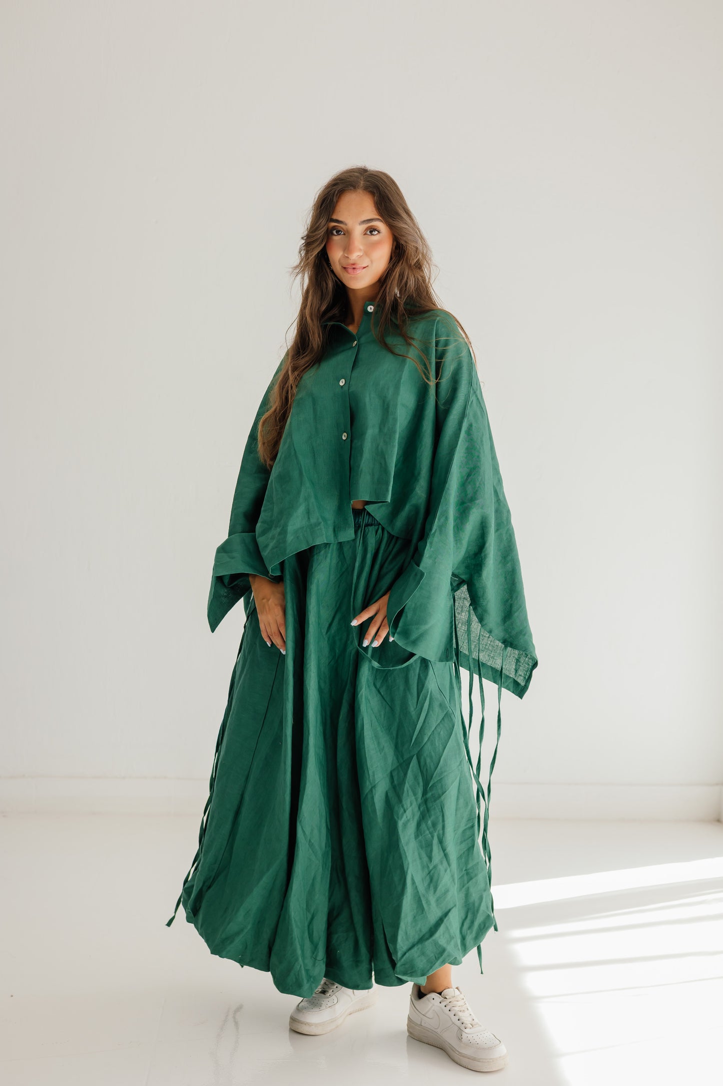 Fringes Shirt In Dark-green