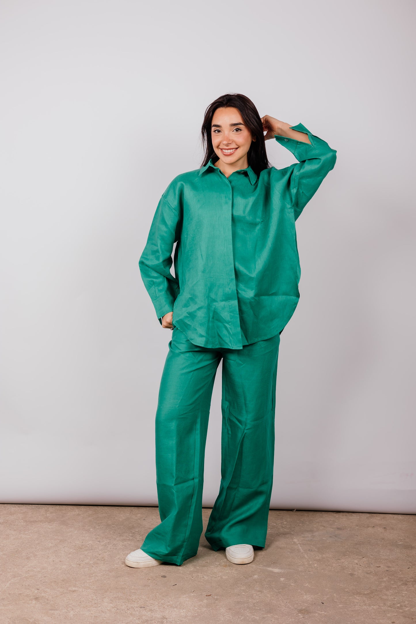 Daily Linen Shirt In Green