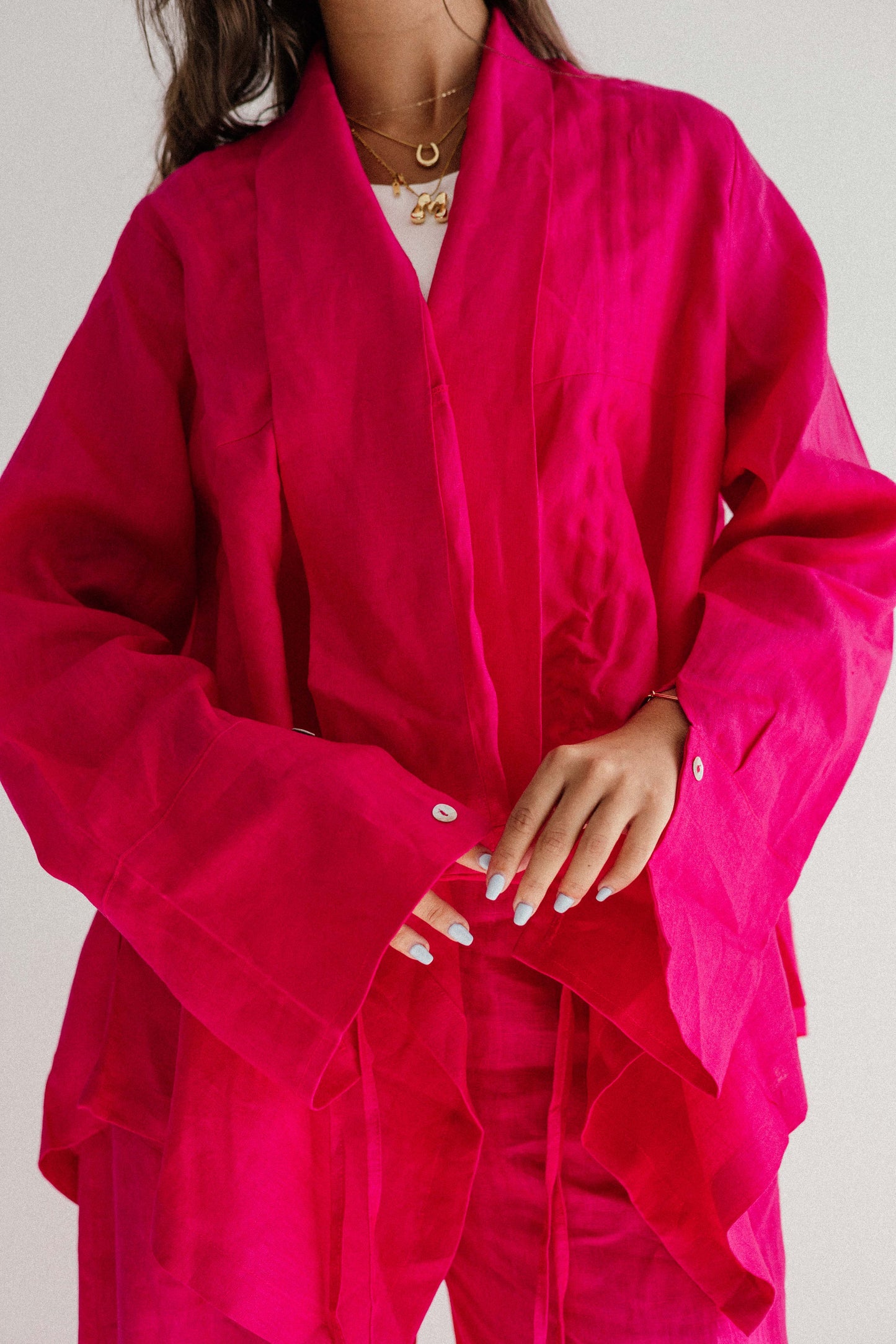 Elastic Kimono In Fuchsia
