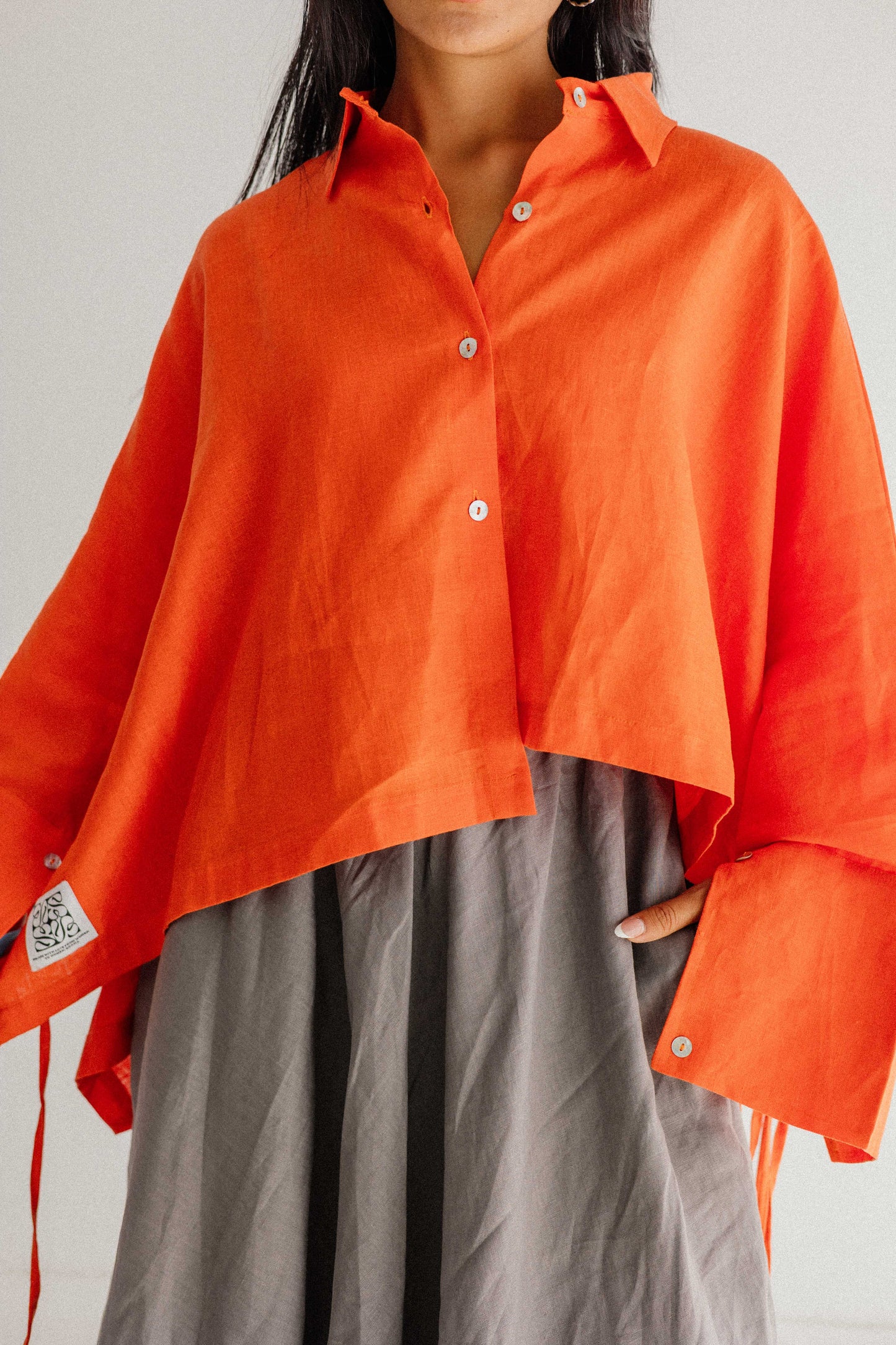 Fringes Shirt In Orange