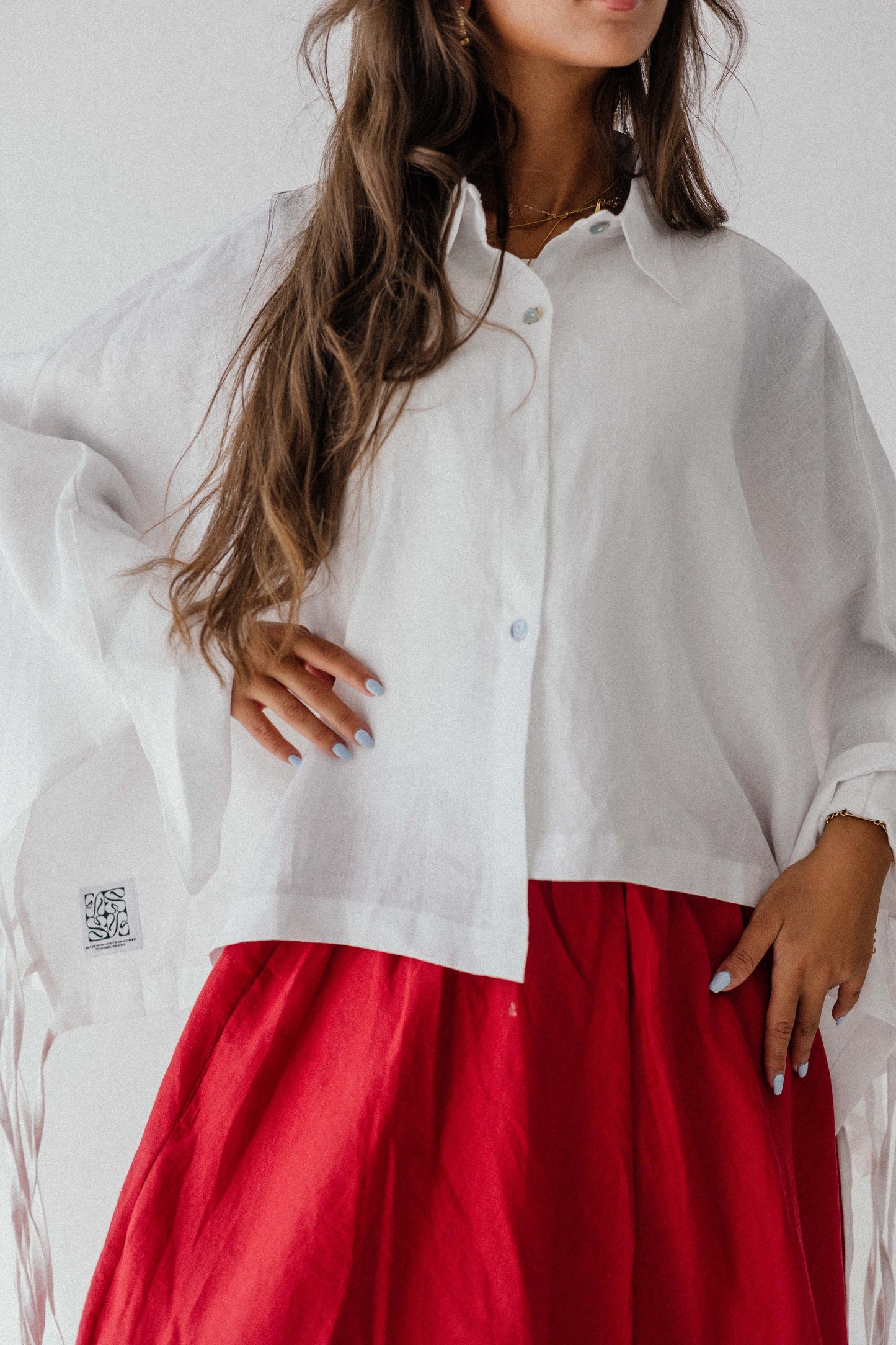 Fringes shirt in white