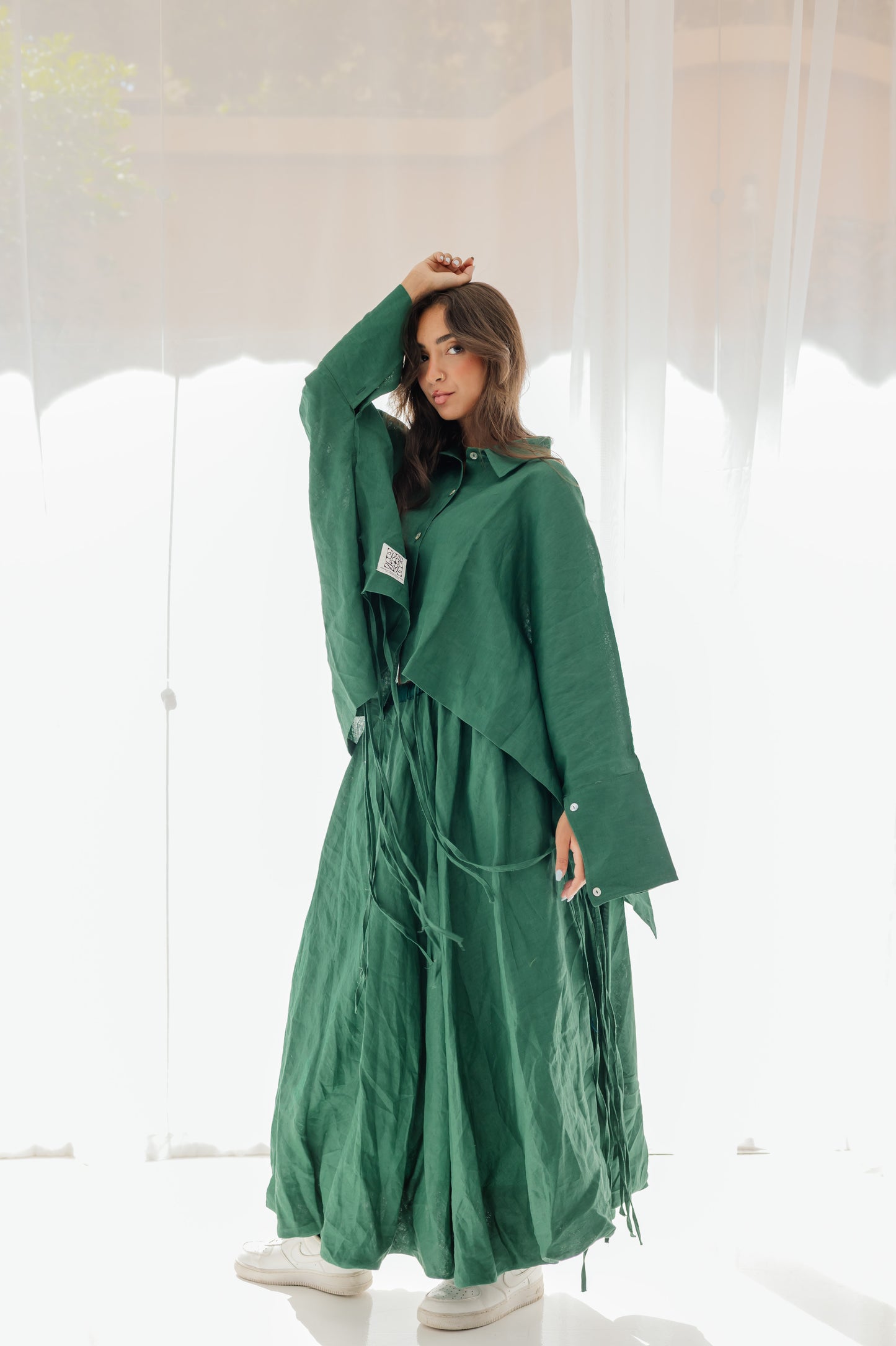 Fringes Shirt In Dark-green