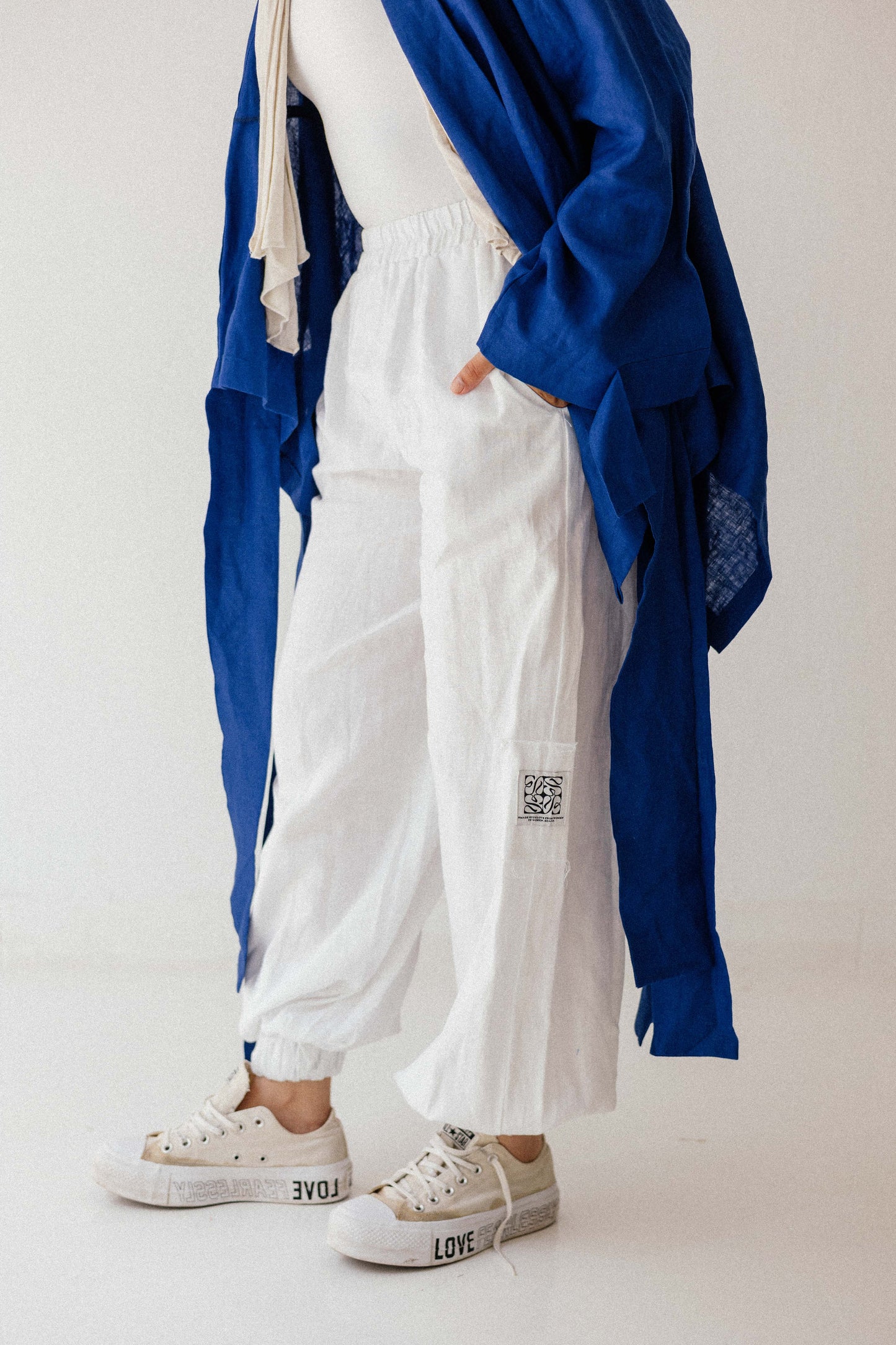Elastic pant In White