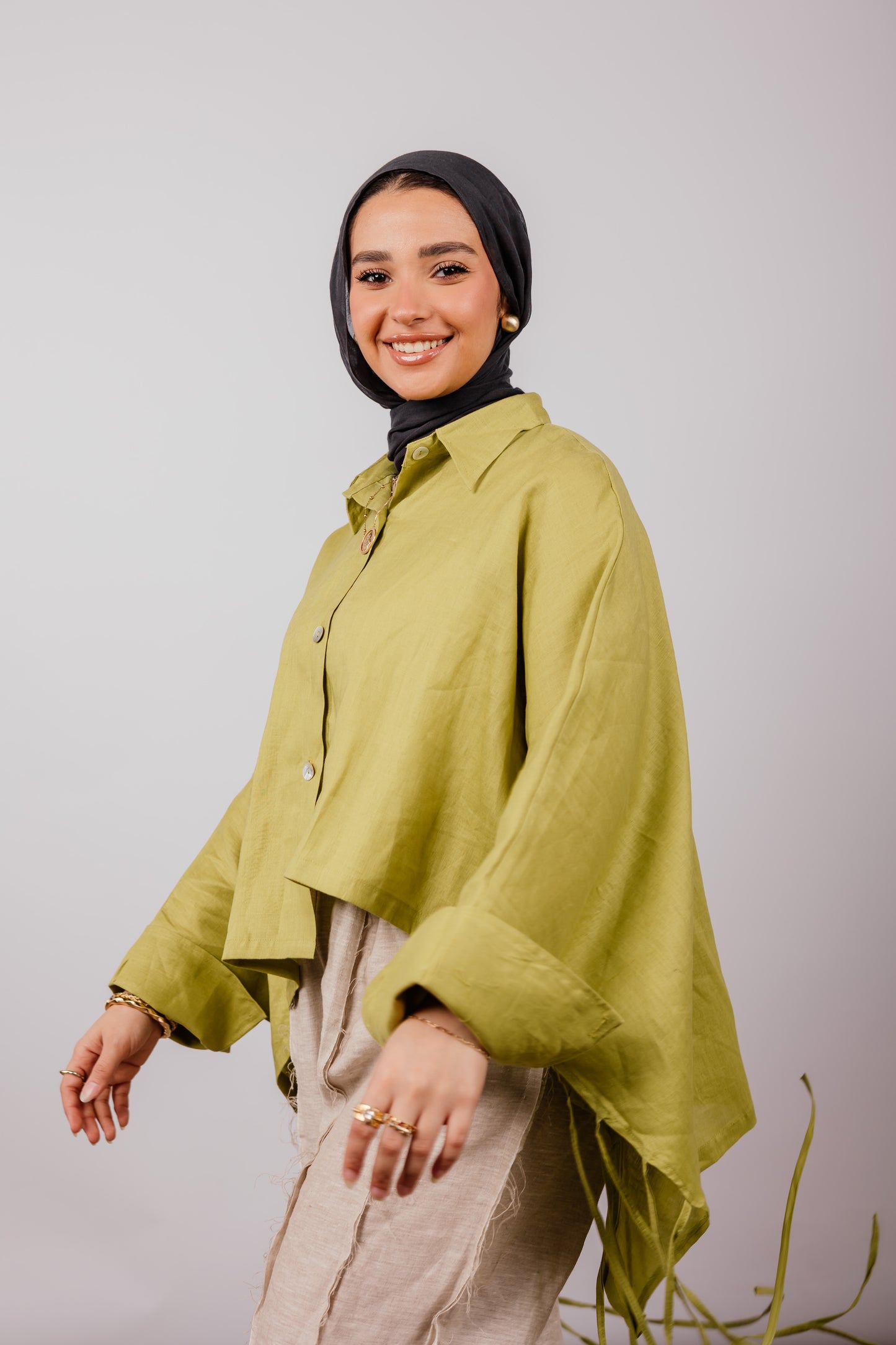 Fringes Shirt In Lime-green