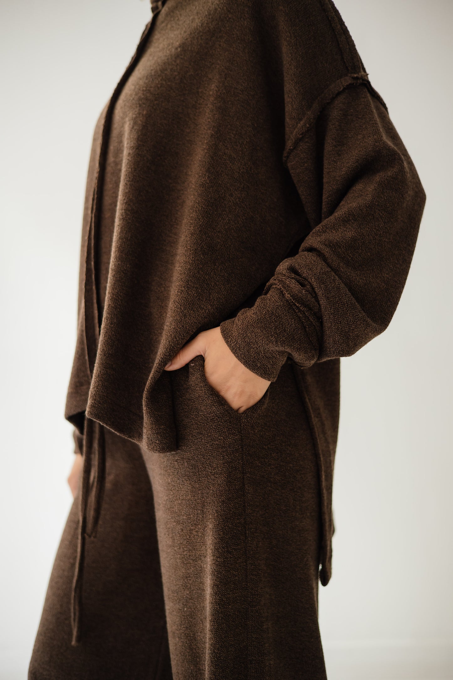 Unfinished Wool Set In Brown