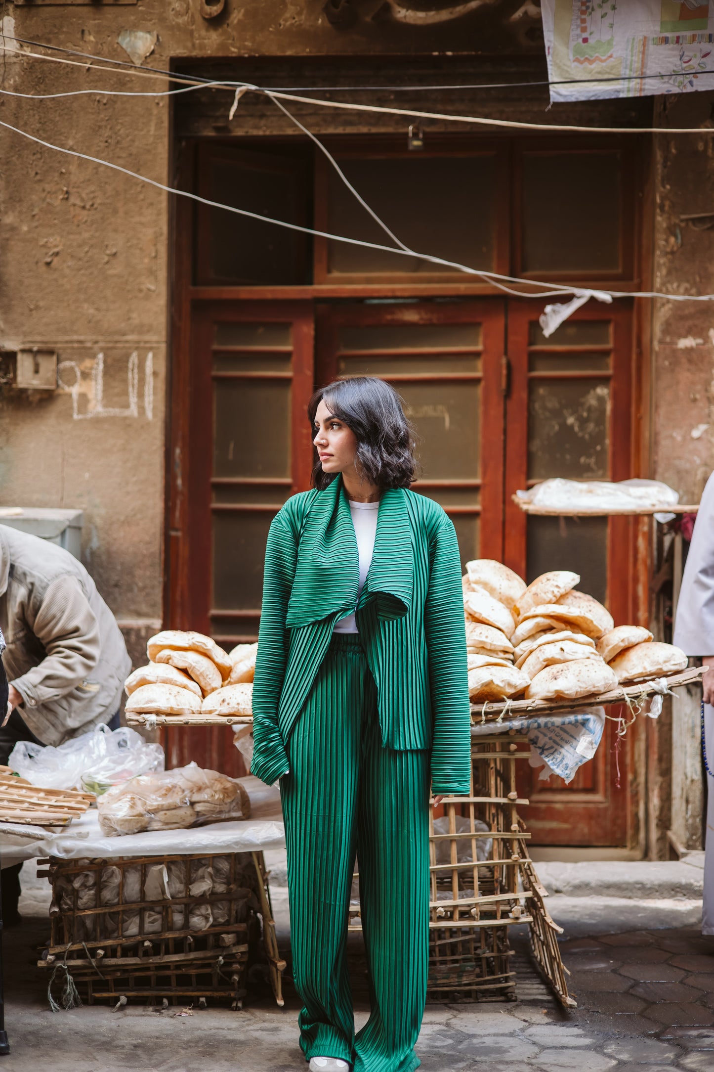 Pleated Set In Green