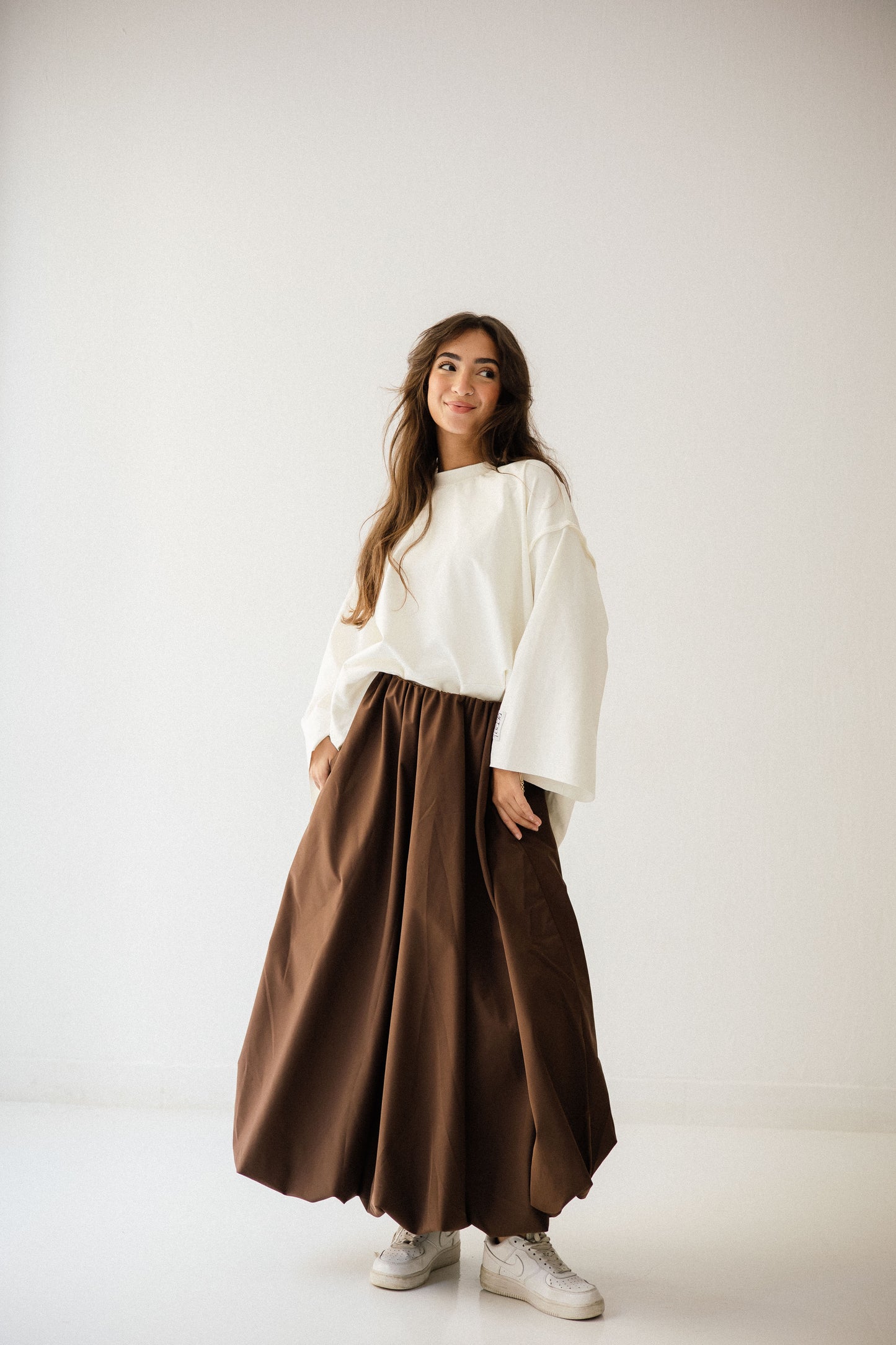 Balloon Skirt In Brown
