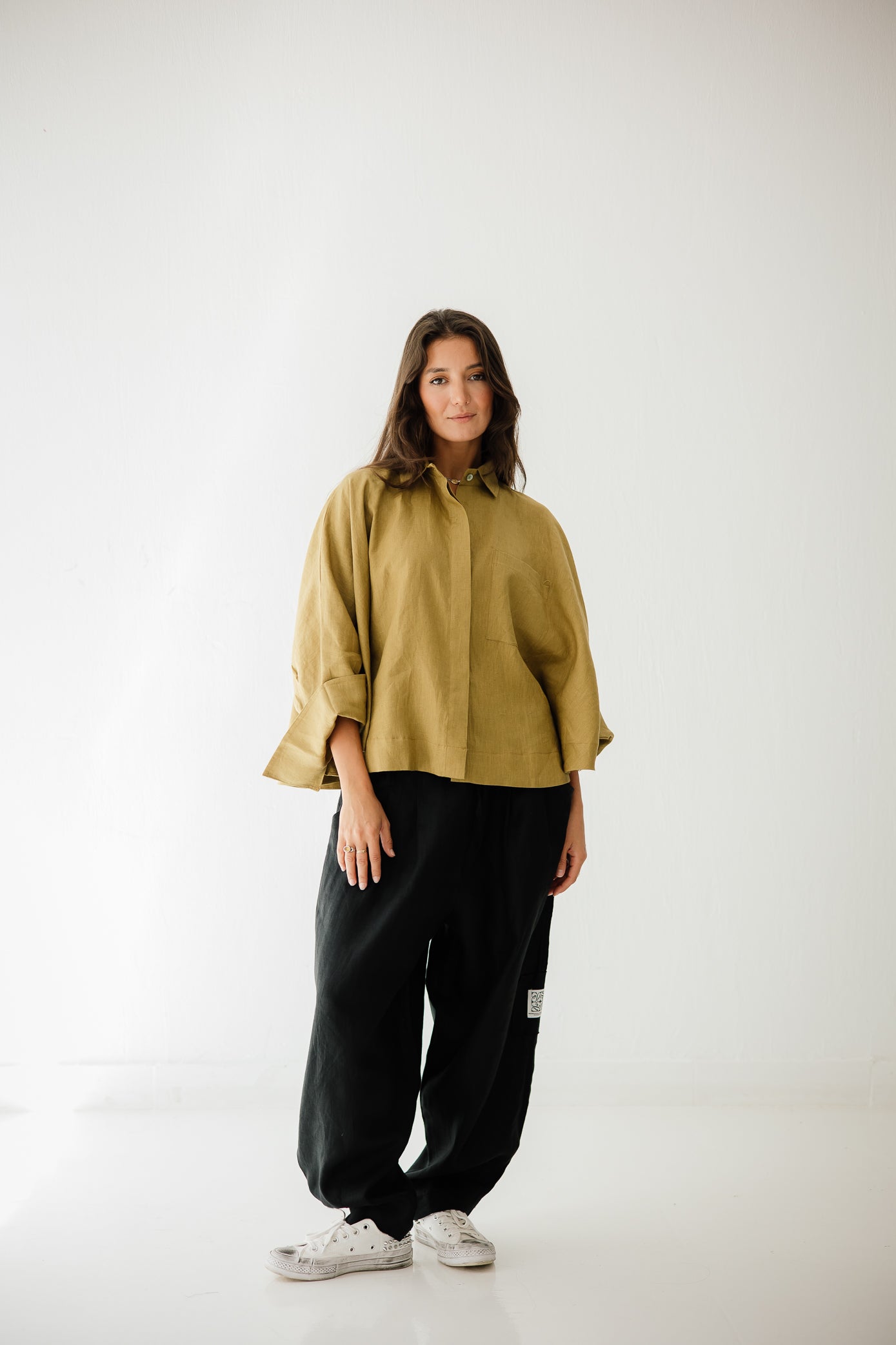 Butterfly Shirt In Dark lime-green