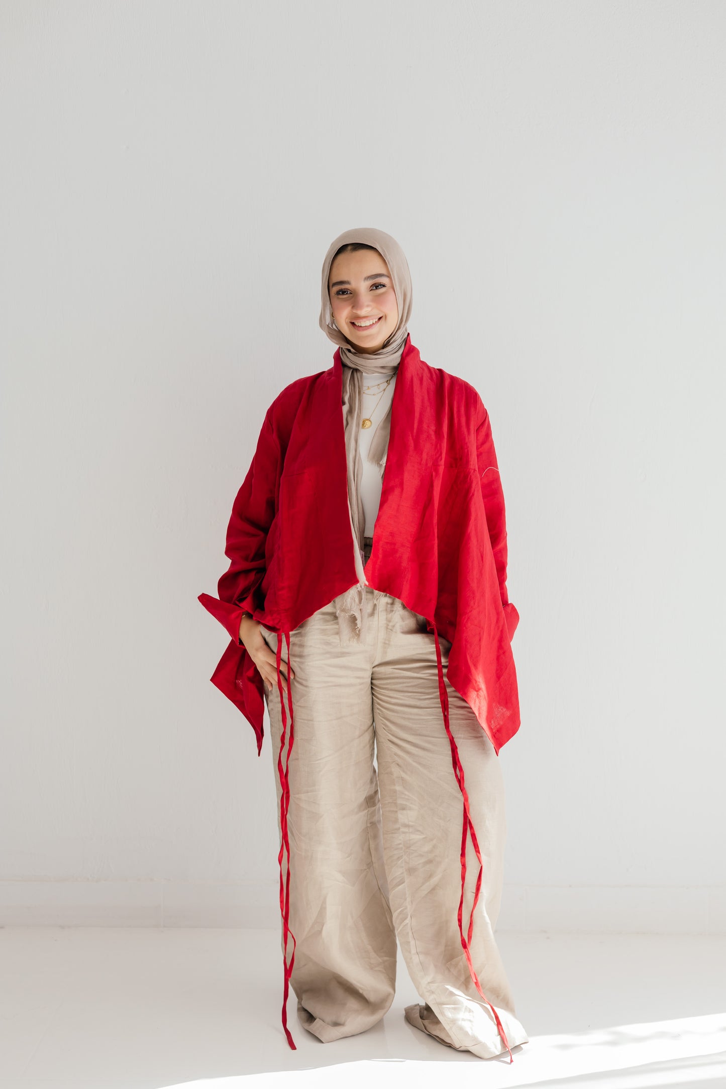Elastic Kimono In Red