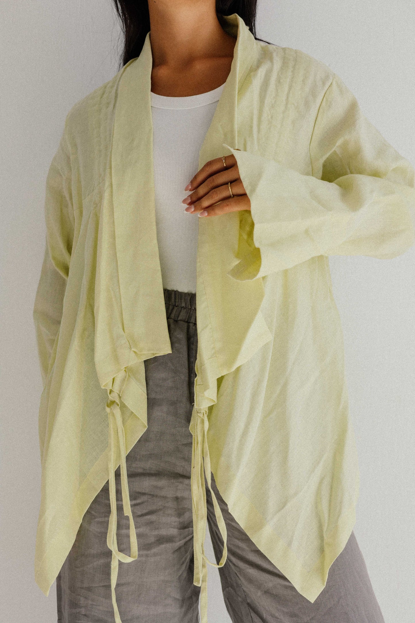 Elastic Kimono In Butter-lemon