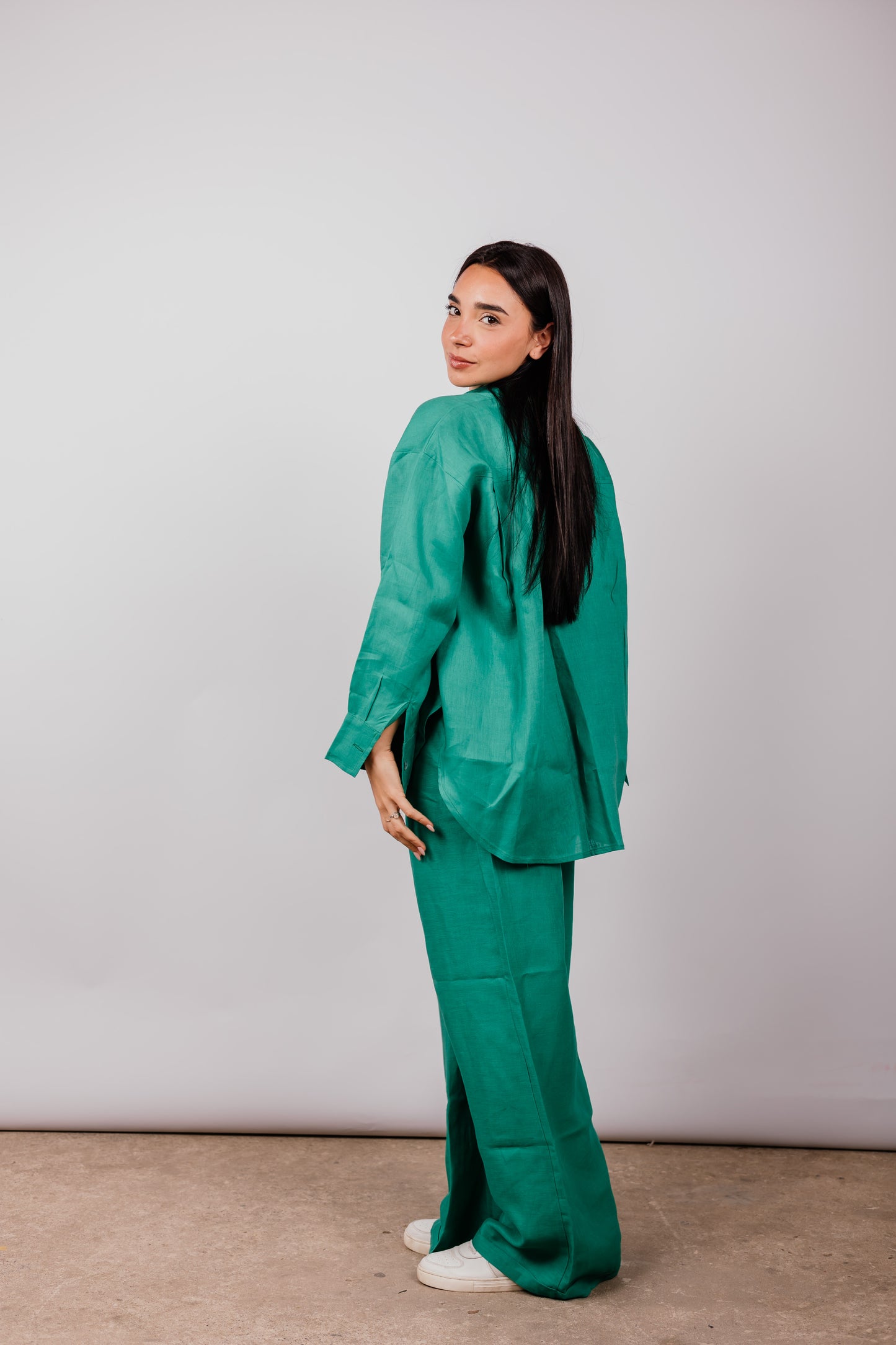 Daily Linen Shirt In Green