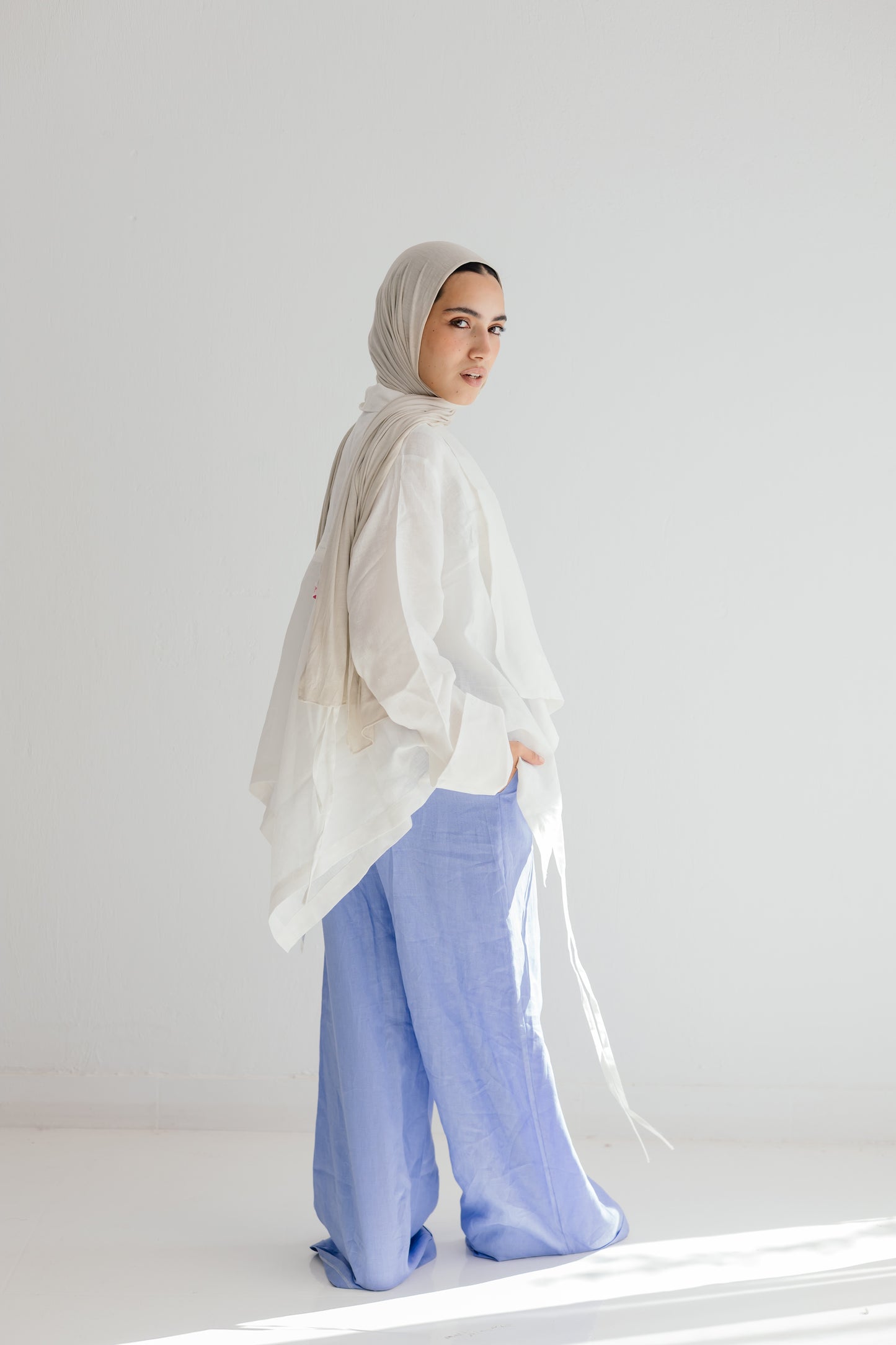 Elastic Kimono In White