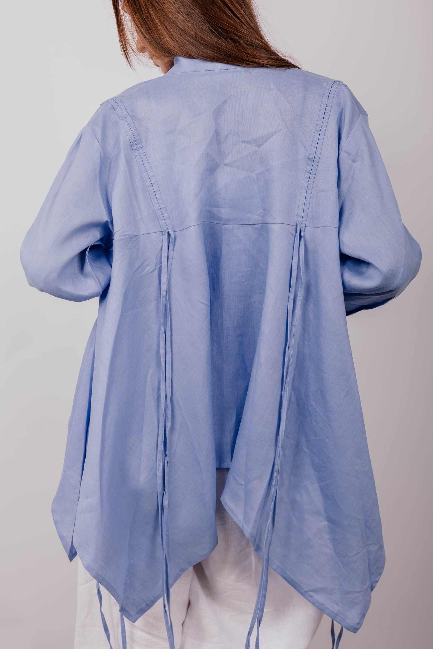 Double Collar With Fringes In Blue