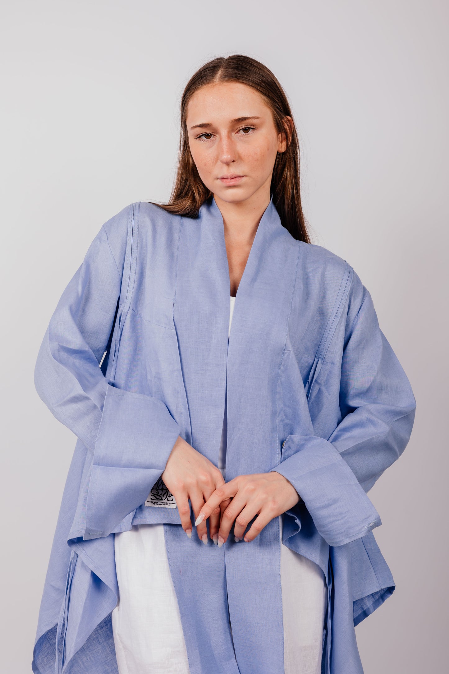 Double Collar With Fringes In Blue