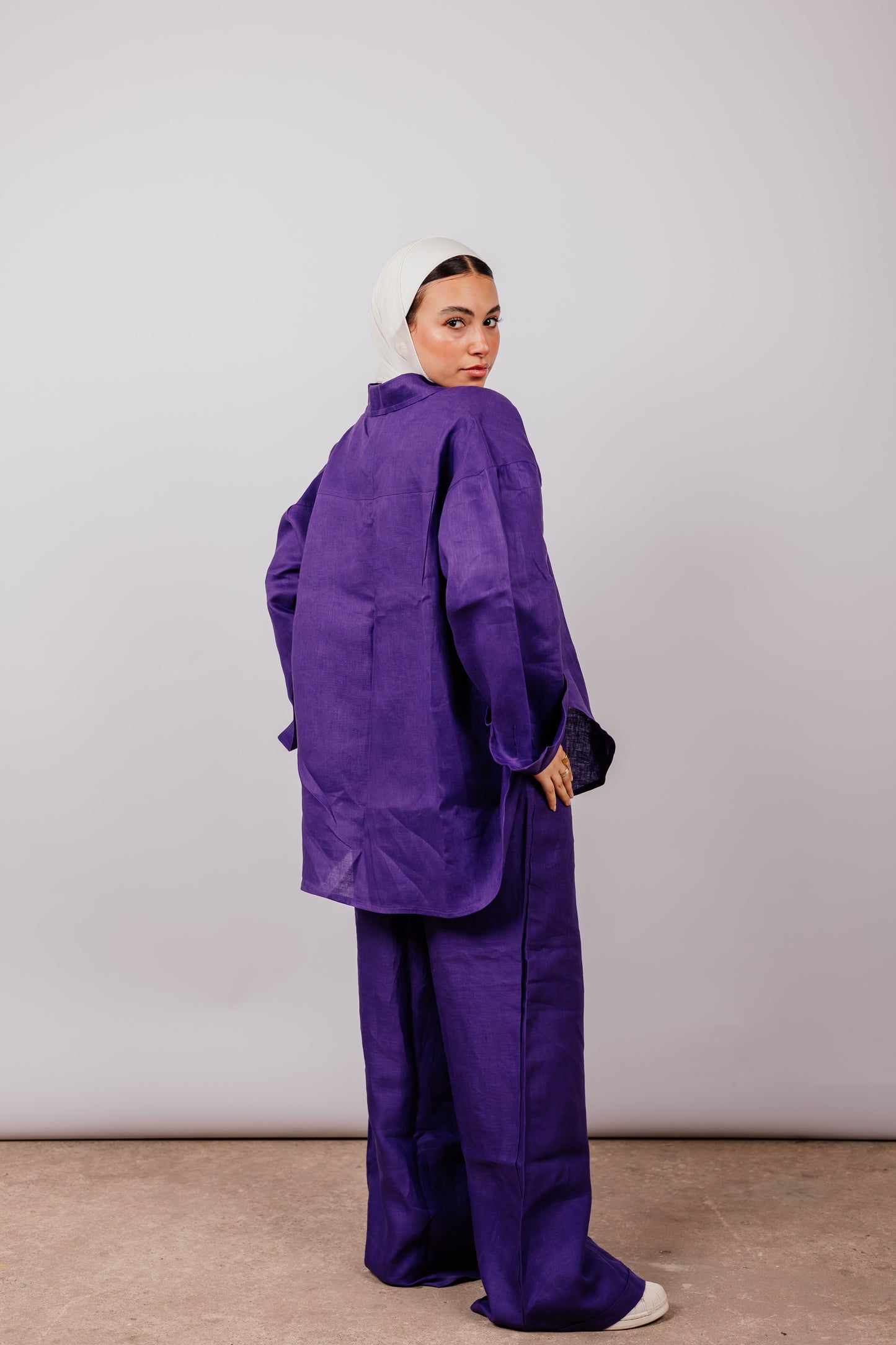 Daily Linen Shirt In Purple