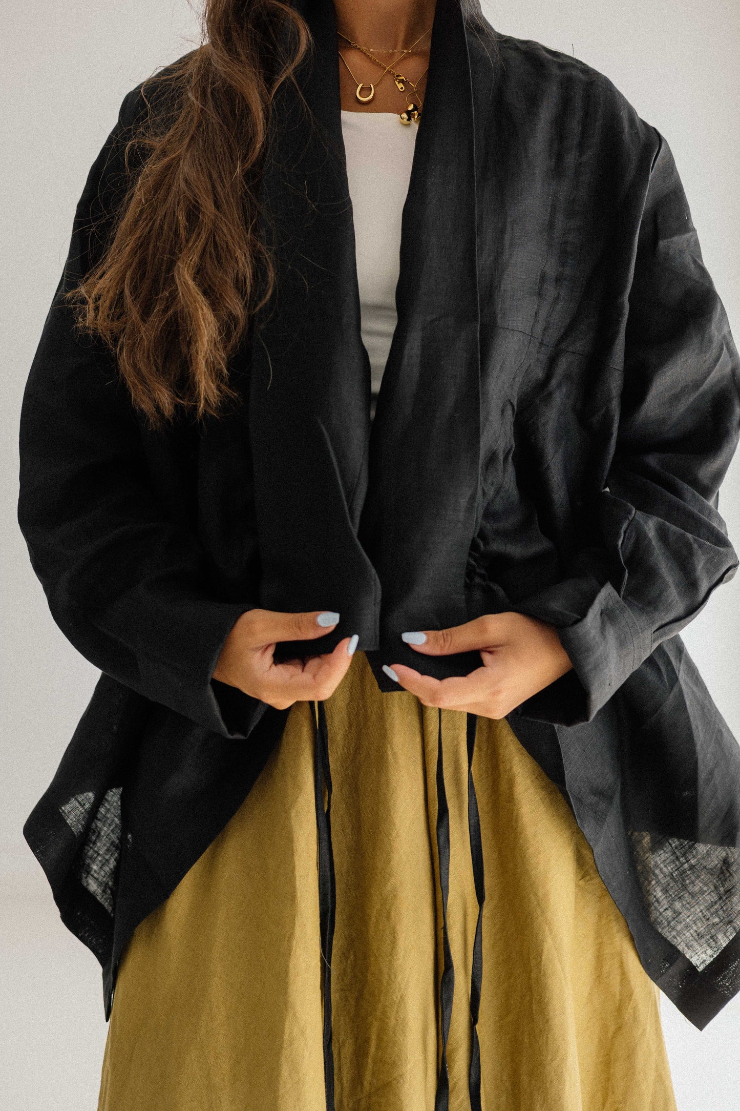 Elastic Kimono In Black