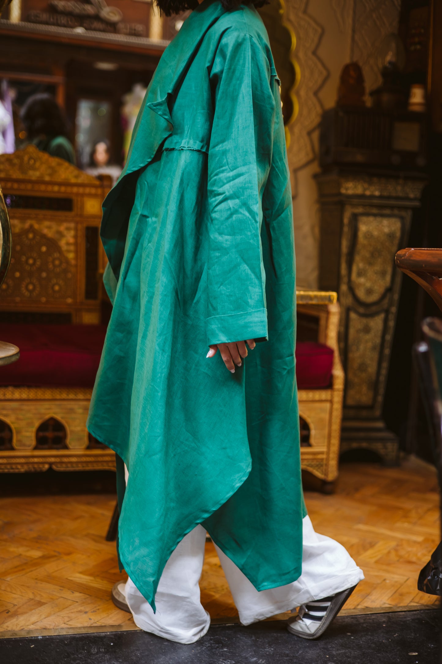 High-low Kimono In Green