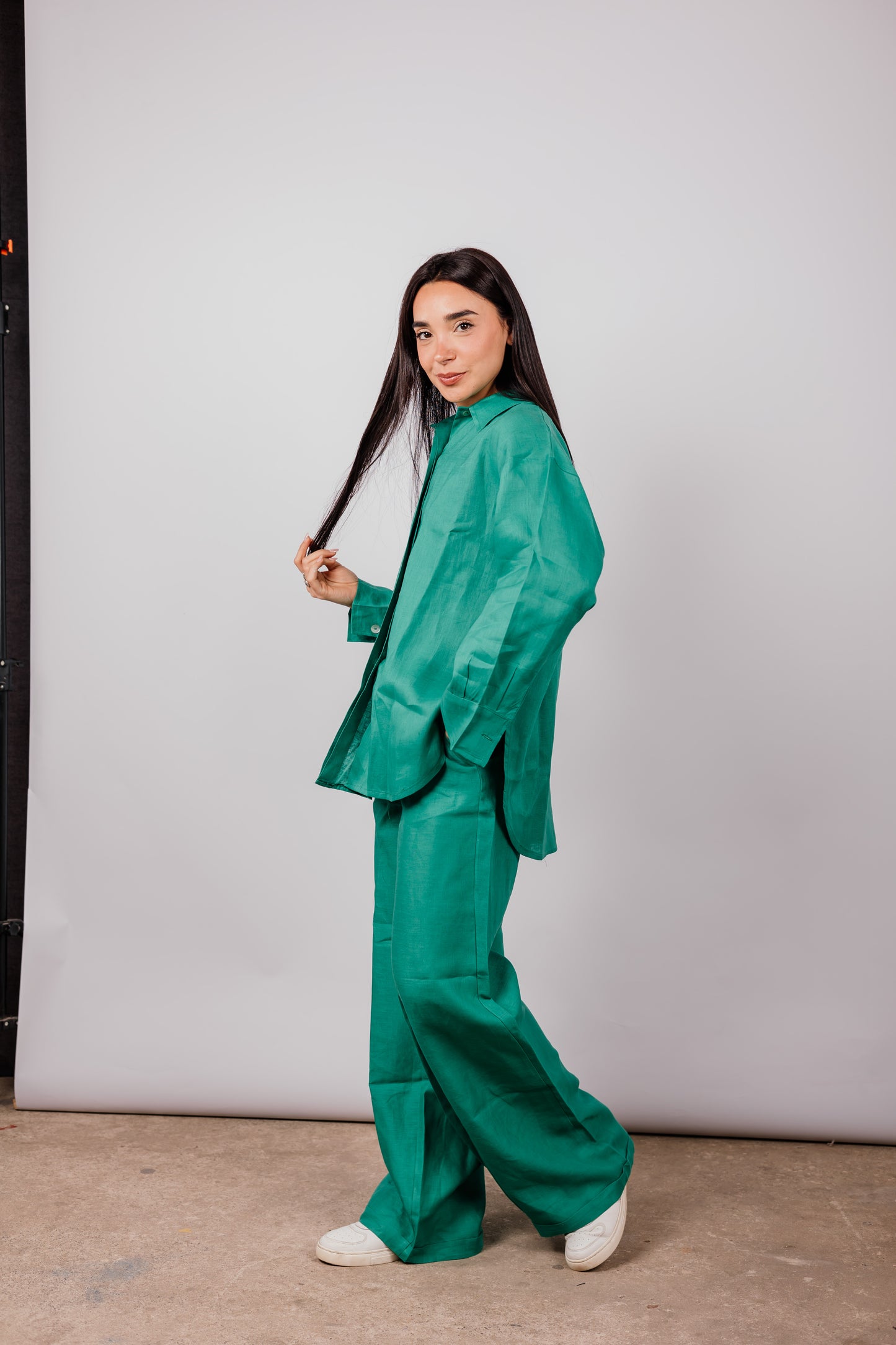 Daily Linen Shirt In Green