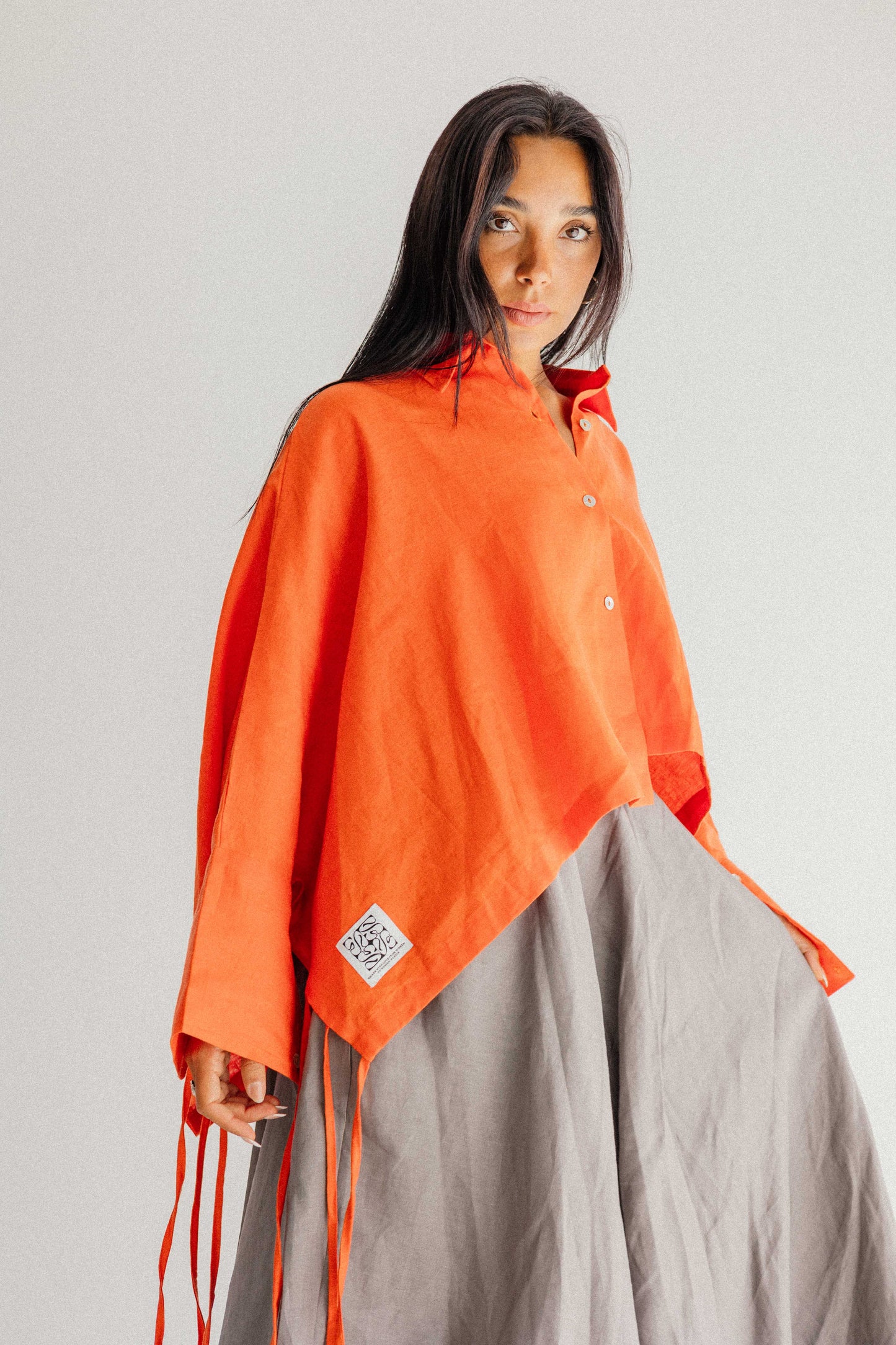 Fringes Shirt In Orange