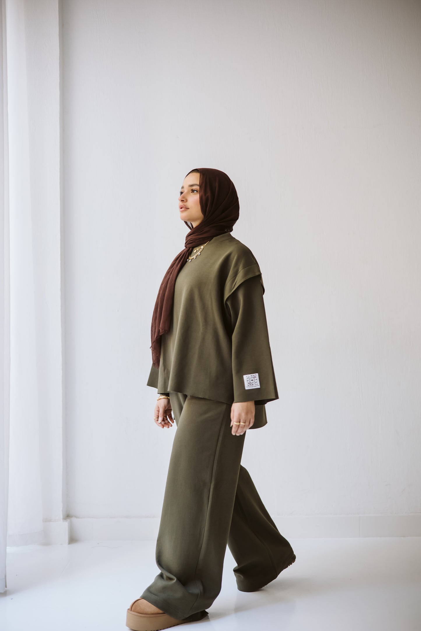 Cotton basic set in olive
