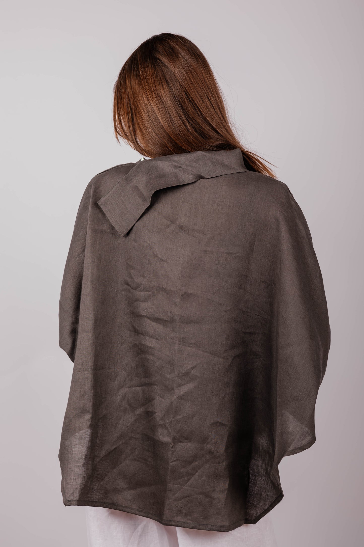 Collar Top In Dark-grey