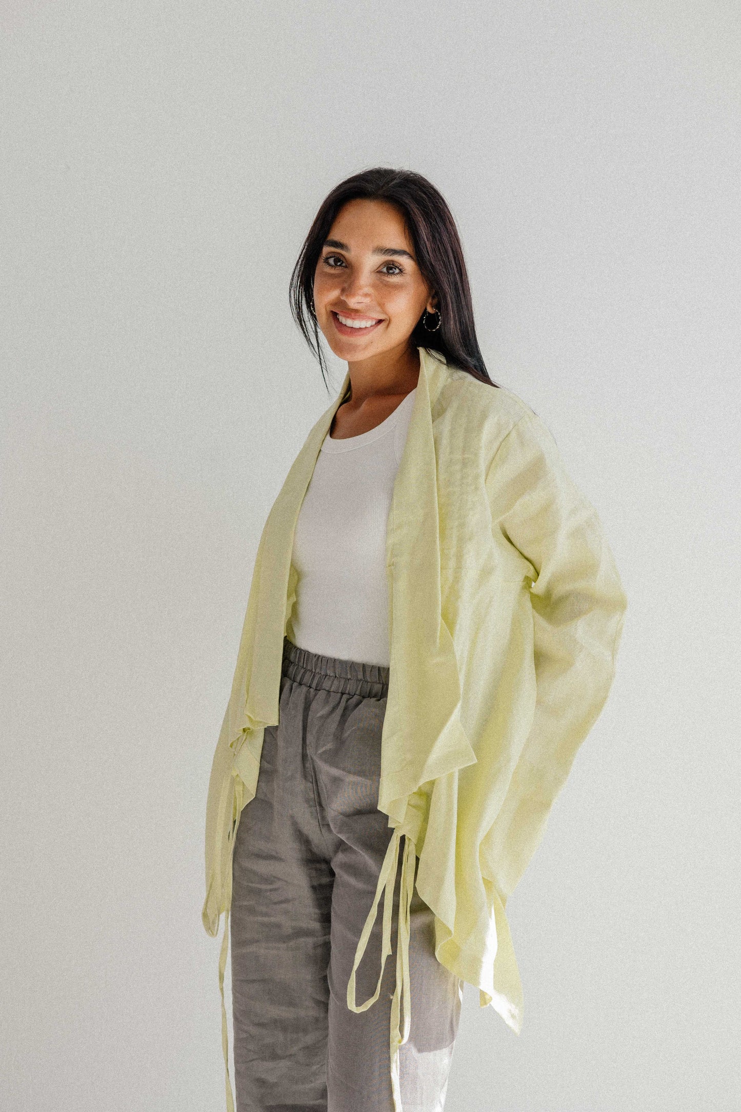 Elastic Kimono In Butter-lemon