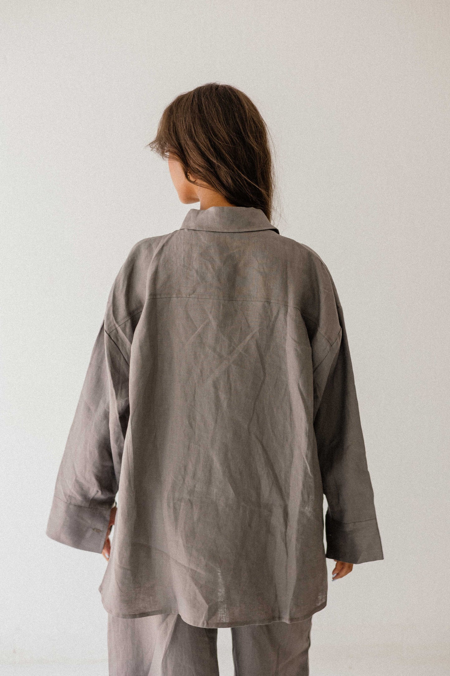 Daily Linen Shirt In Grey