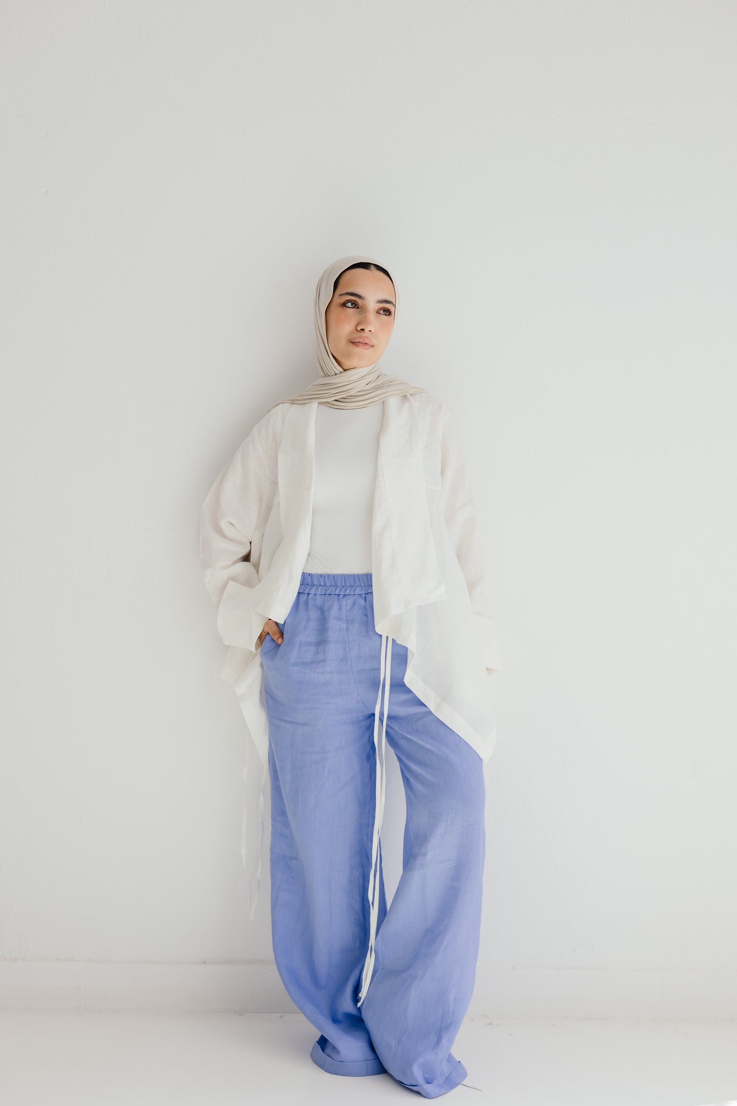 Elastic Kimono In White