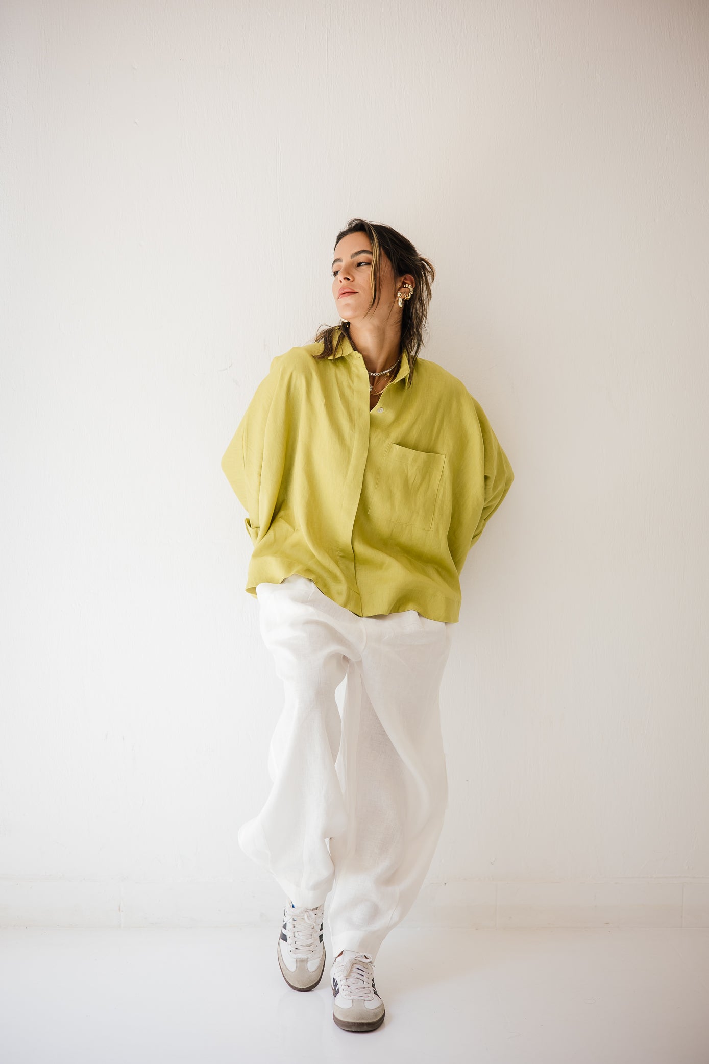 Butterfly Shirt In Lime-green