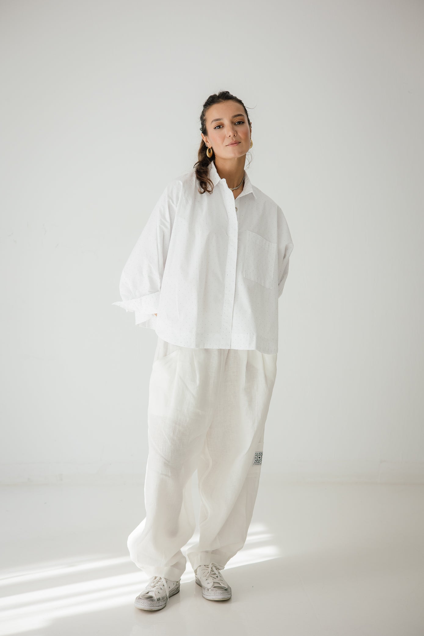 Studding Butterfly Shirt In White