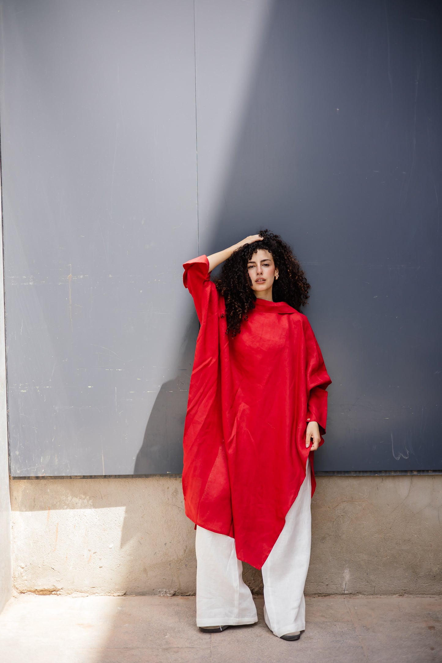 Long Ribbon Top In Red