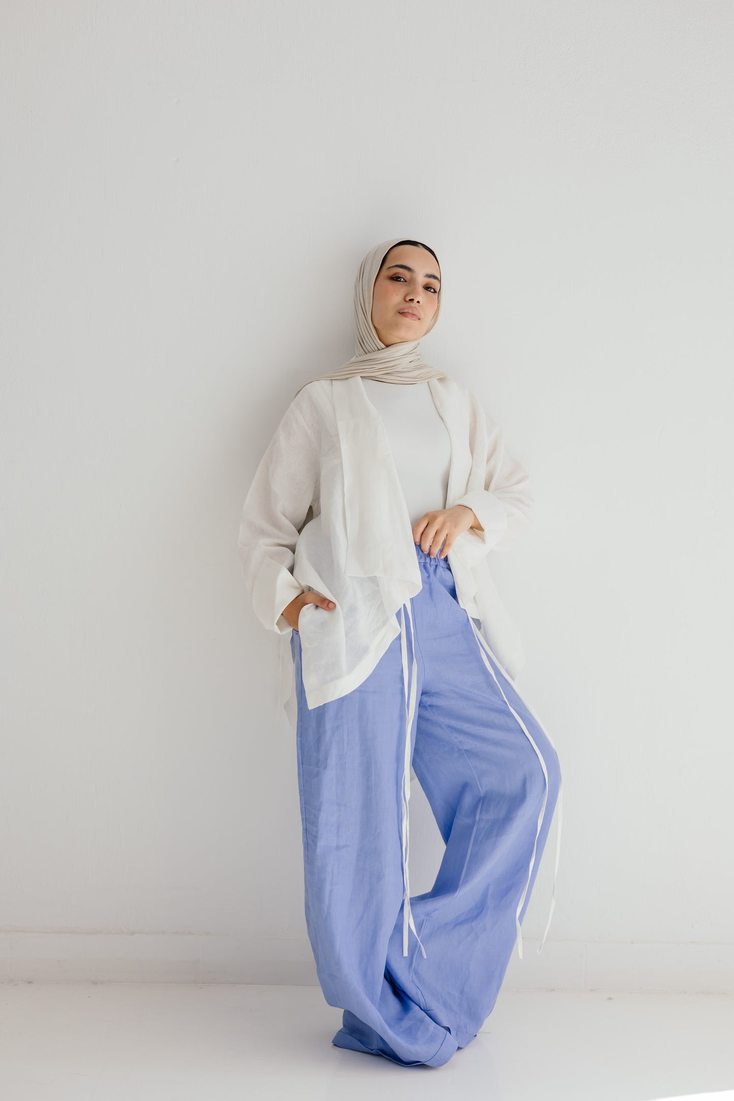 Elastic Kimono In White