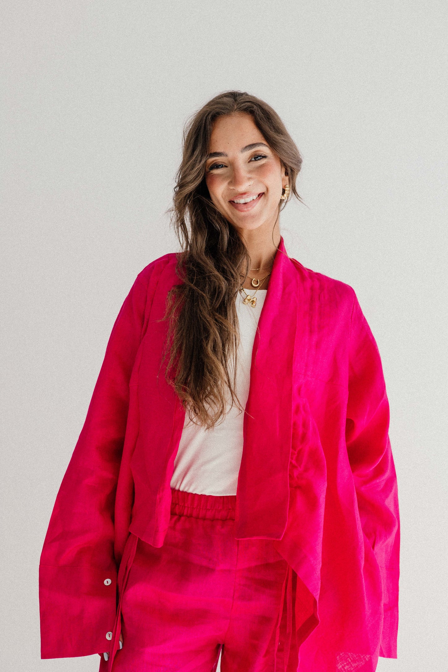 Elastic Kimono In Fuchsia