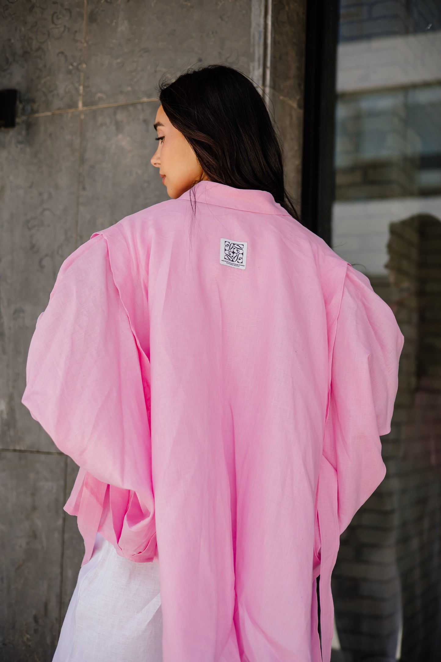 Double Shoulder Shirt In Pink