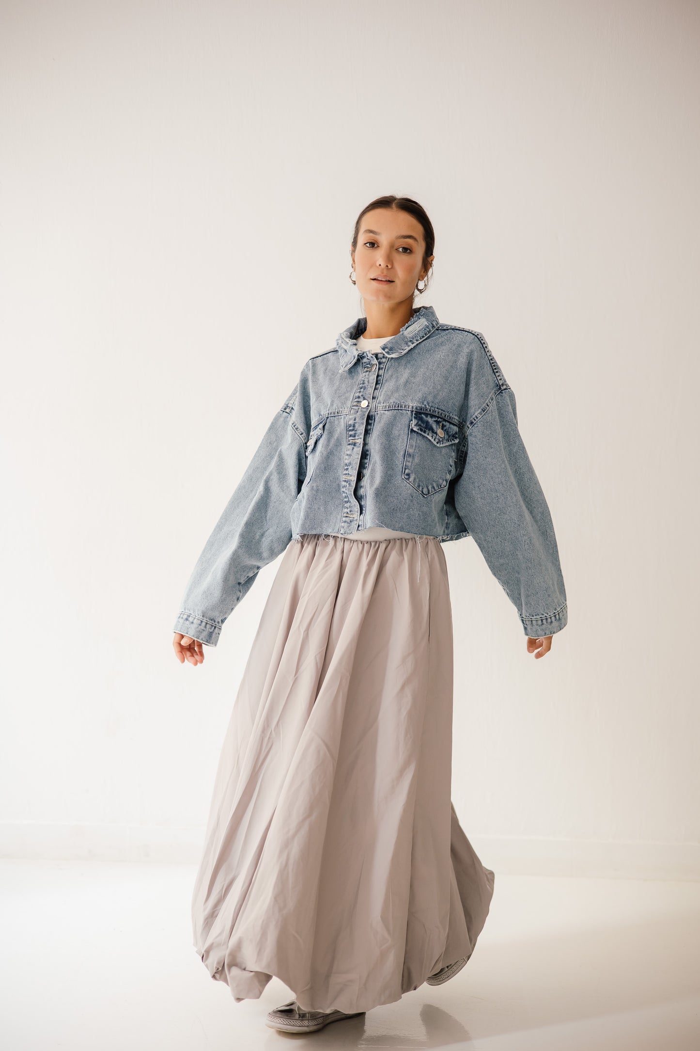 Balloon Skirt in Light-grey