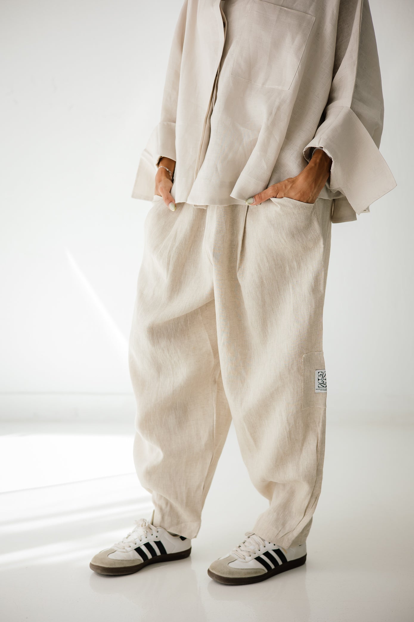 Balloon Pant In Natural Cafe