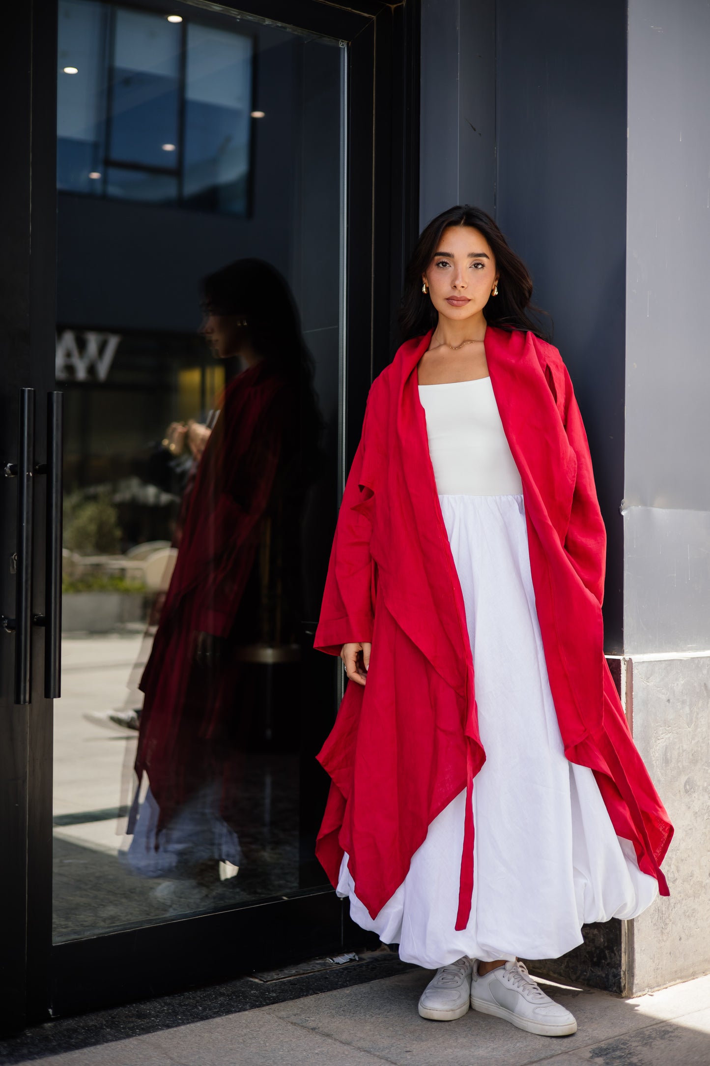 High-low Kimono In Red