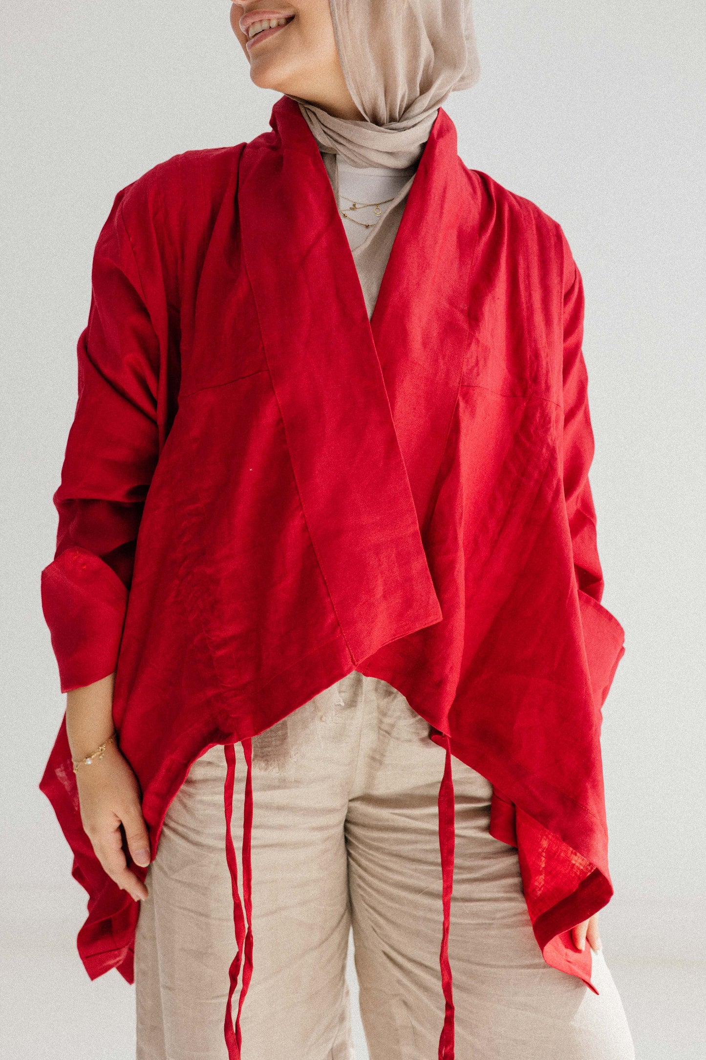 Elastic Kimono In Red