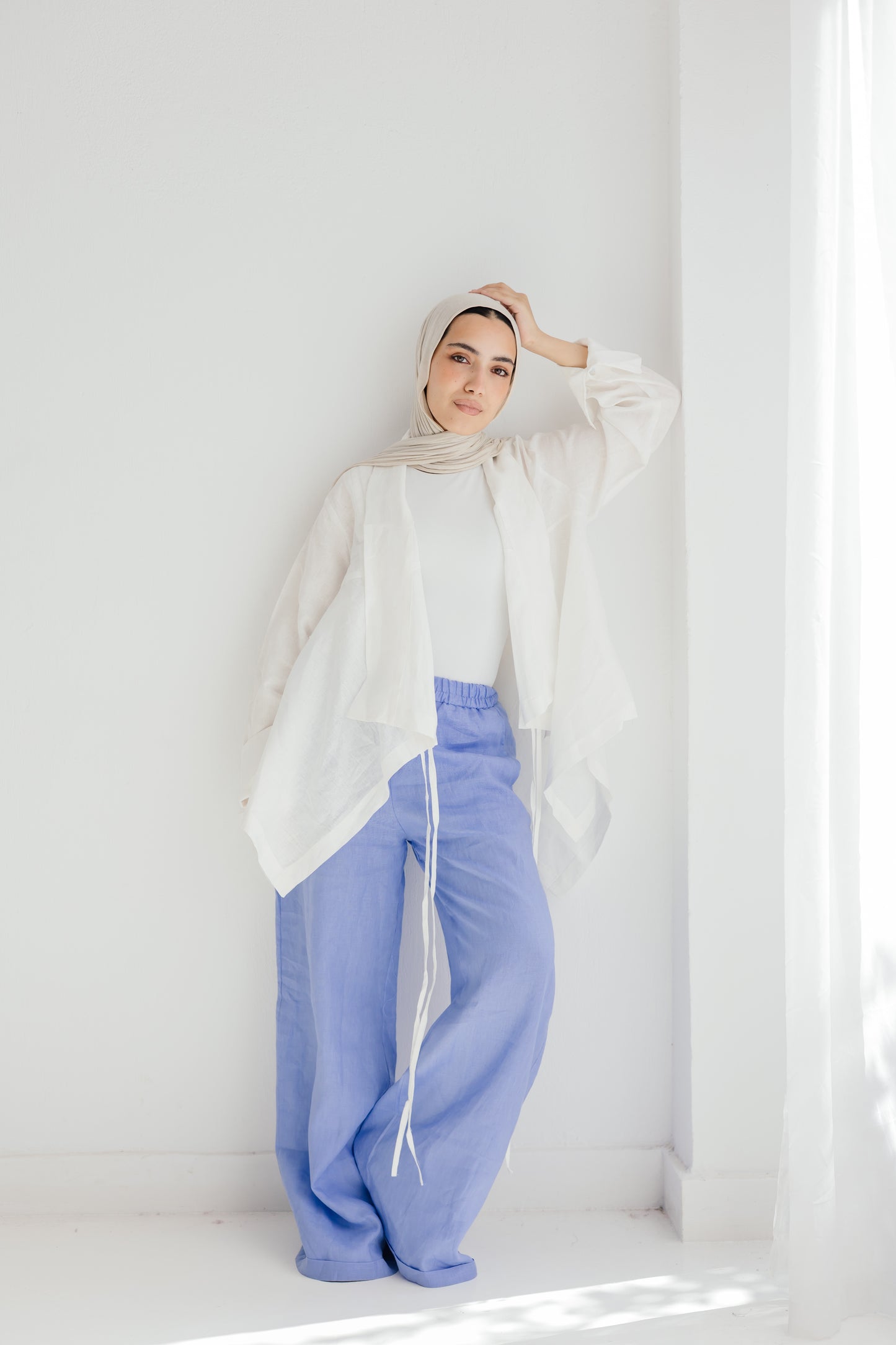 Elastic Kimono In White