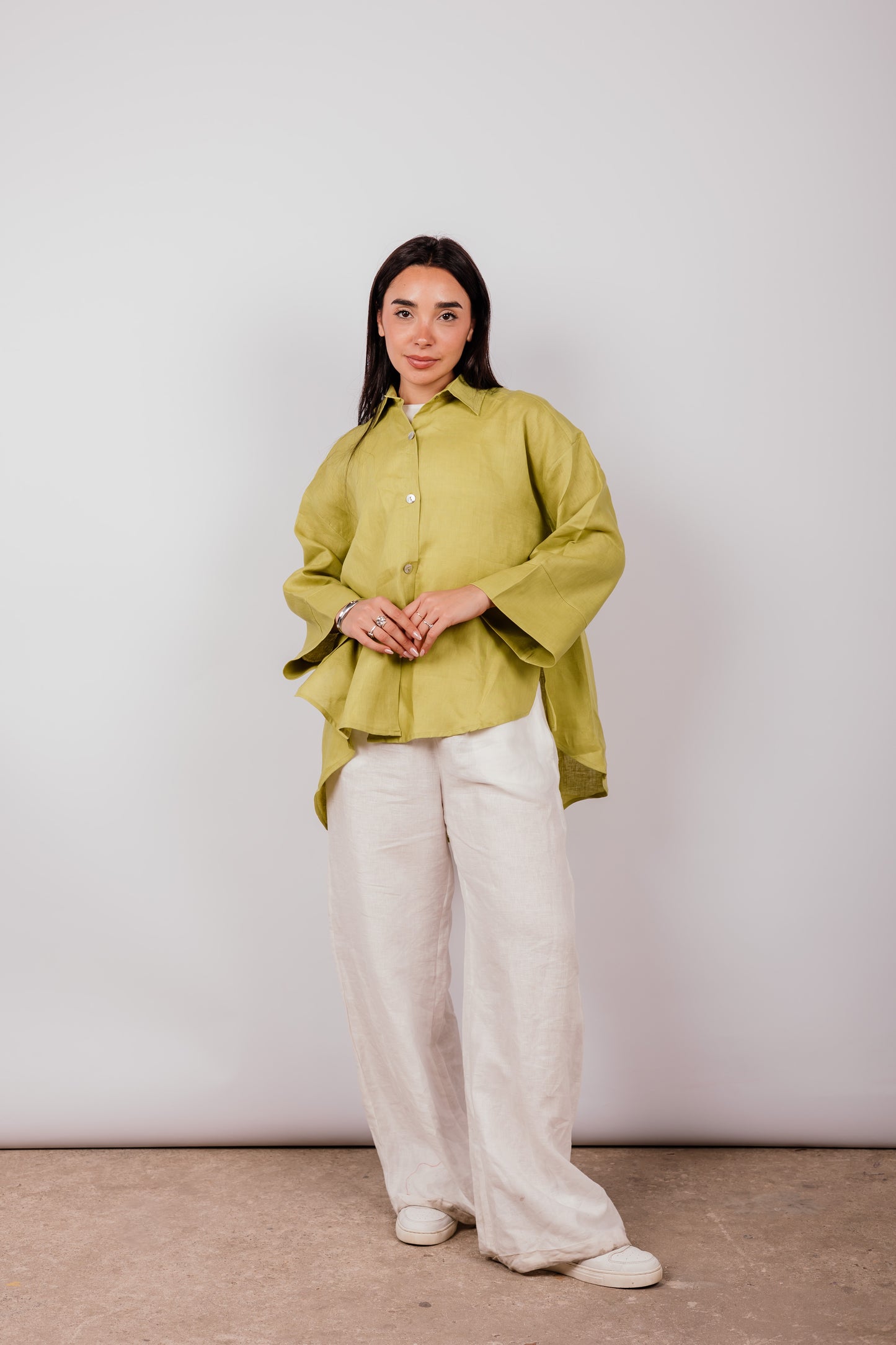 Basic Shirt In Lime-green
