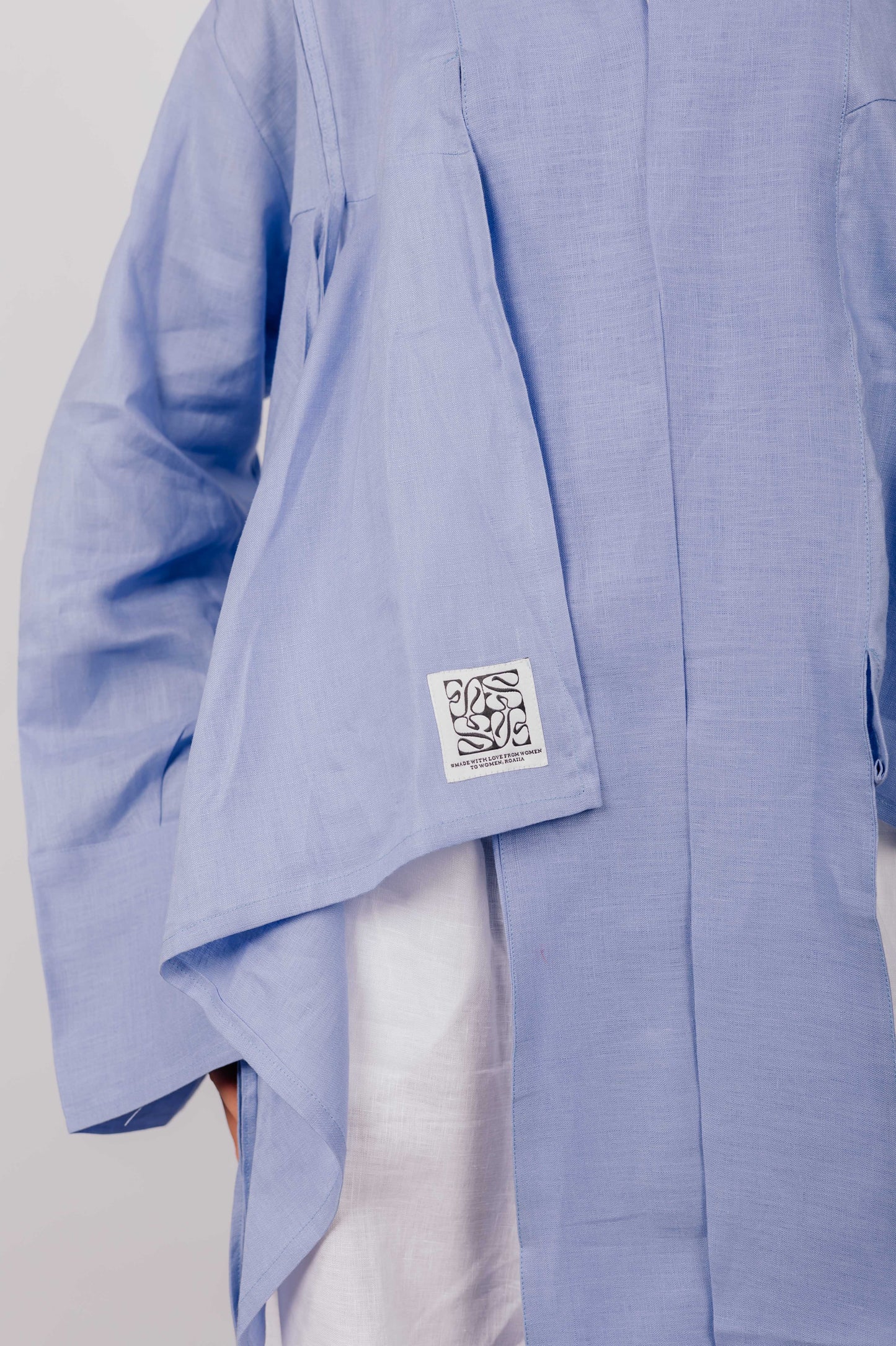 Double Collar With Fringes In Blue