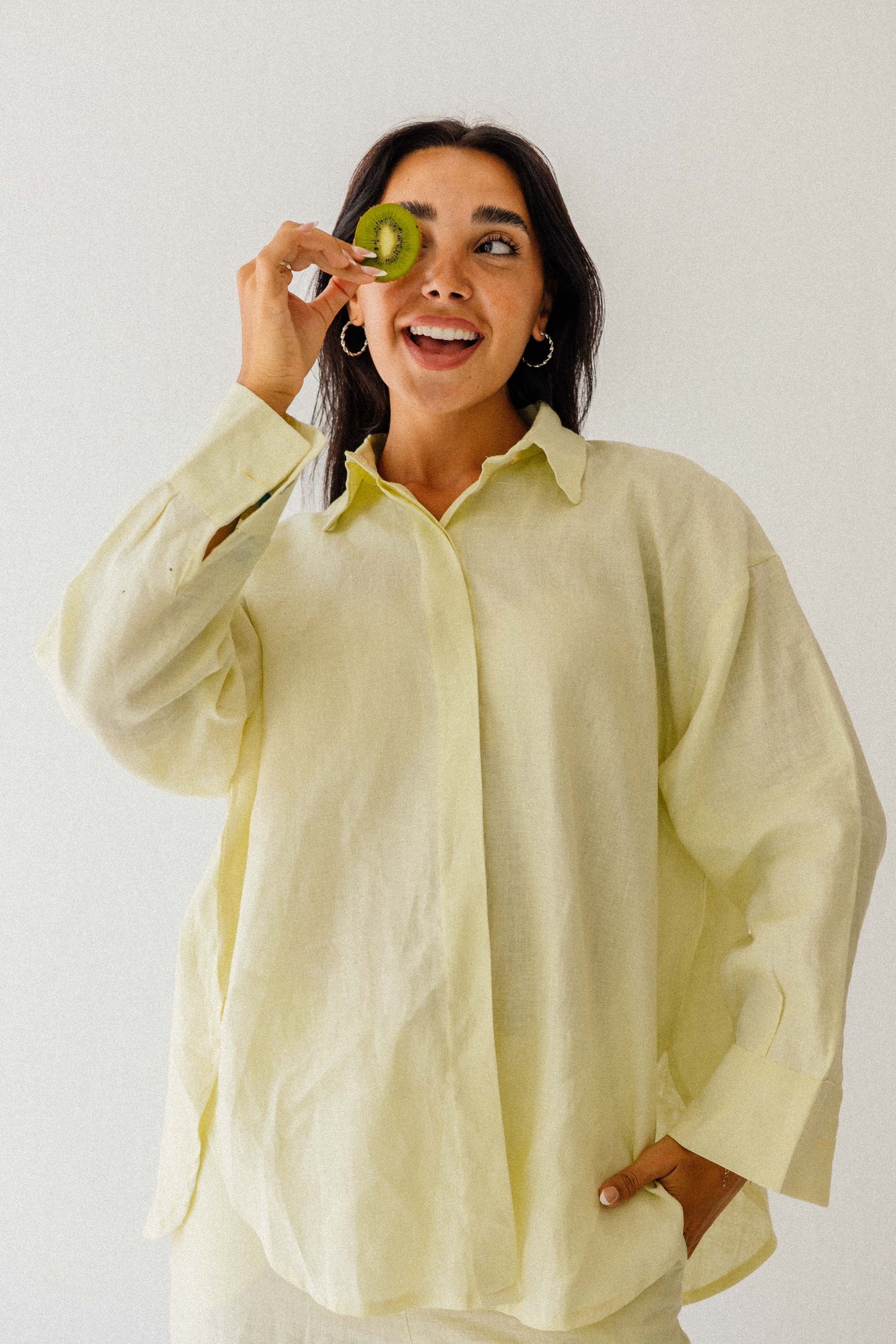Daily Linen Shirt In Butter-lemon