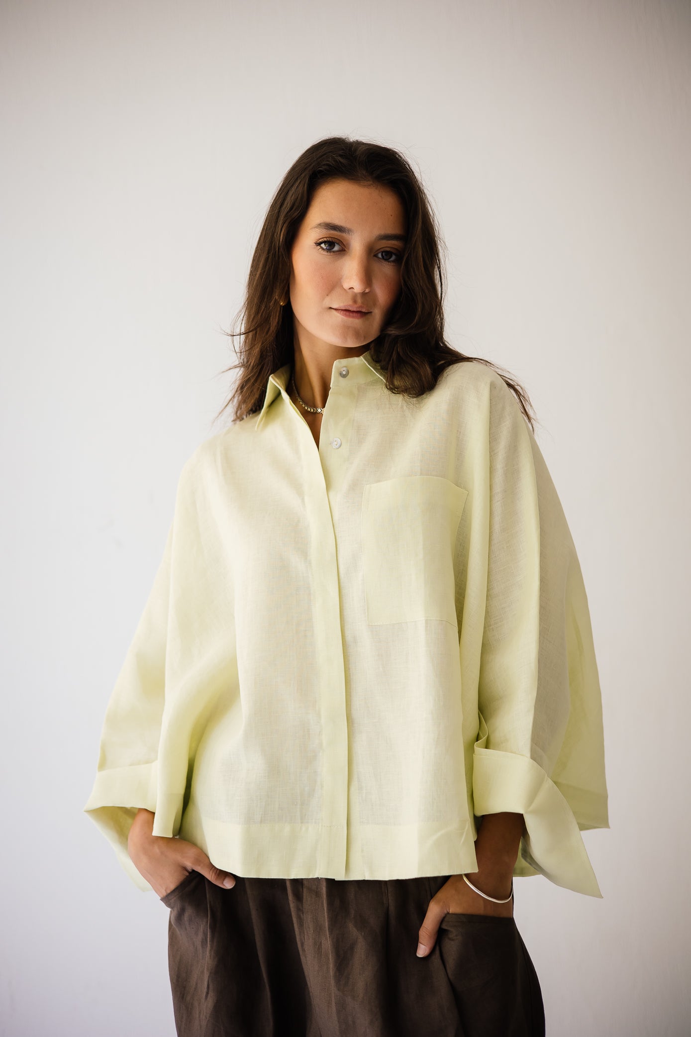 Butterfly Shirt In Butter-yellow