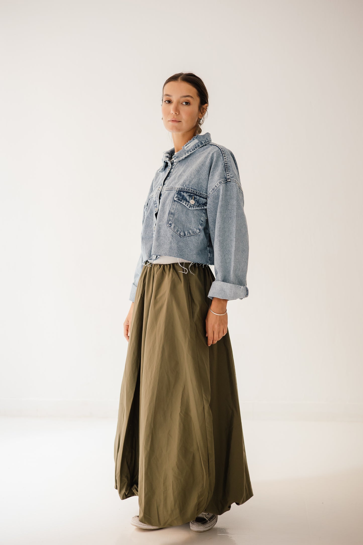 Balloon Skirt In Olive