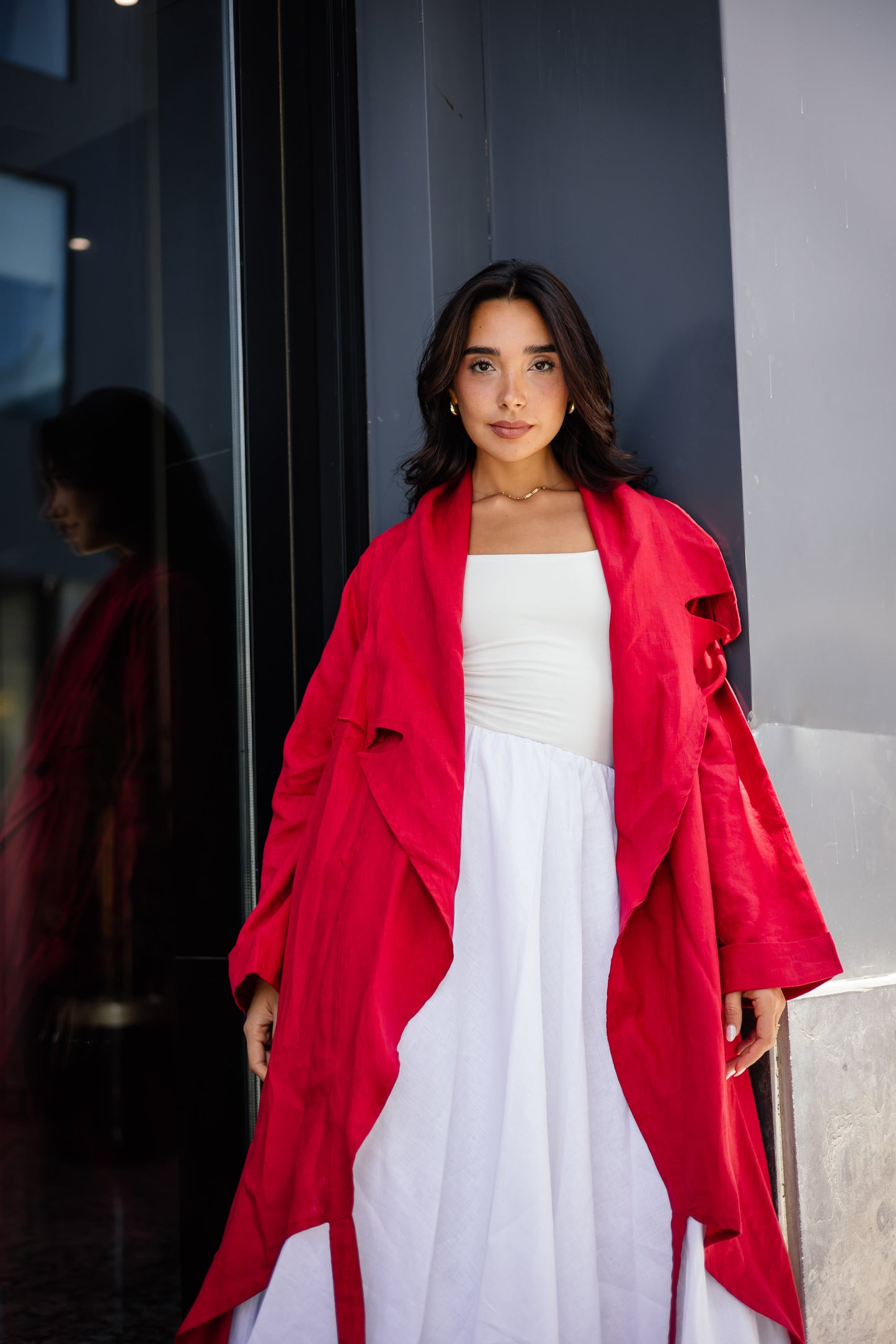 High-low Kimono In Red