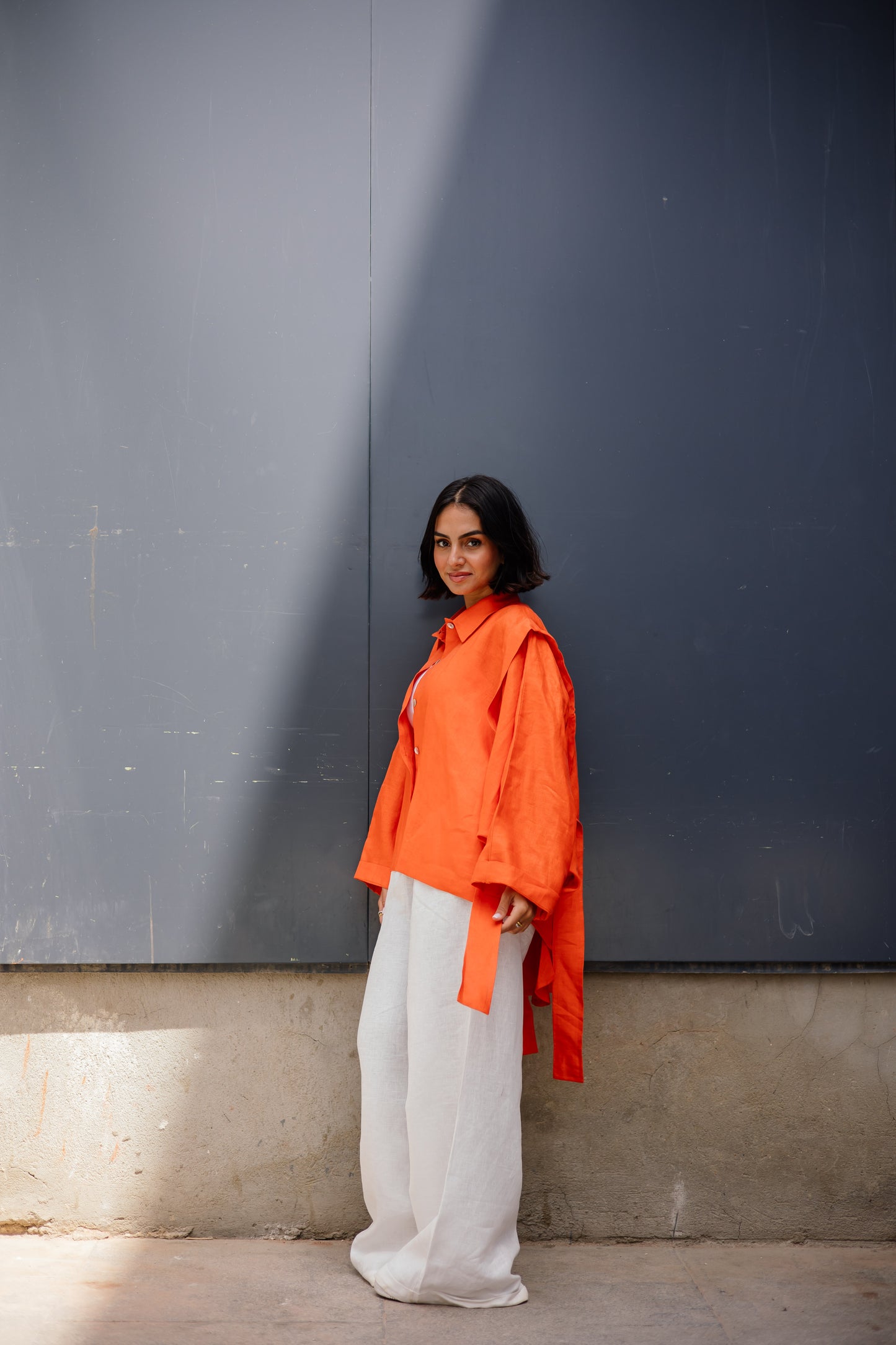 Double Shoulder Shirt In Orange