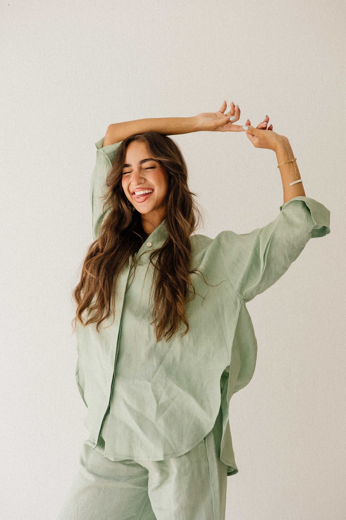 Daily Linen Shirt In Mint
